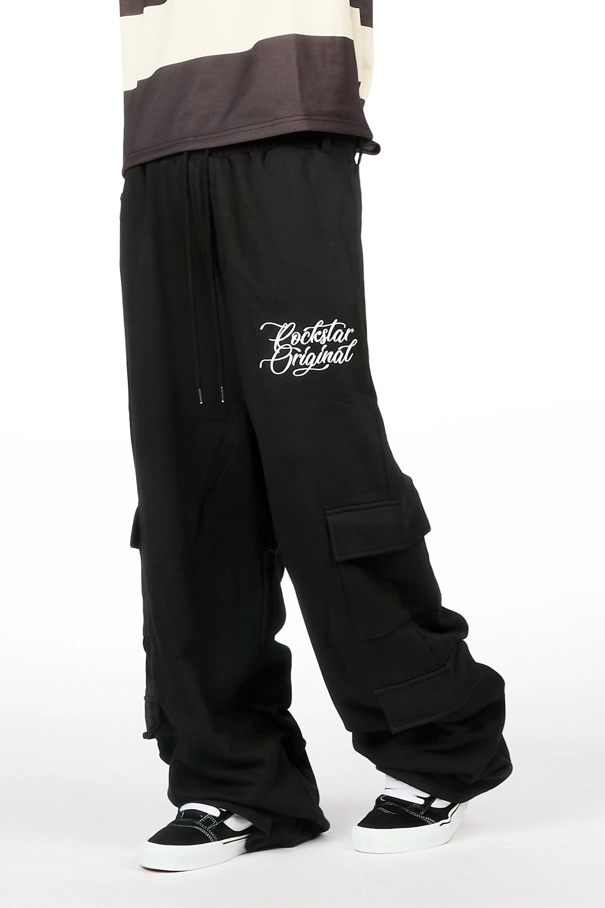Adaty Black Chain Baggy Fit Pant