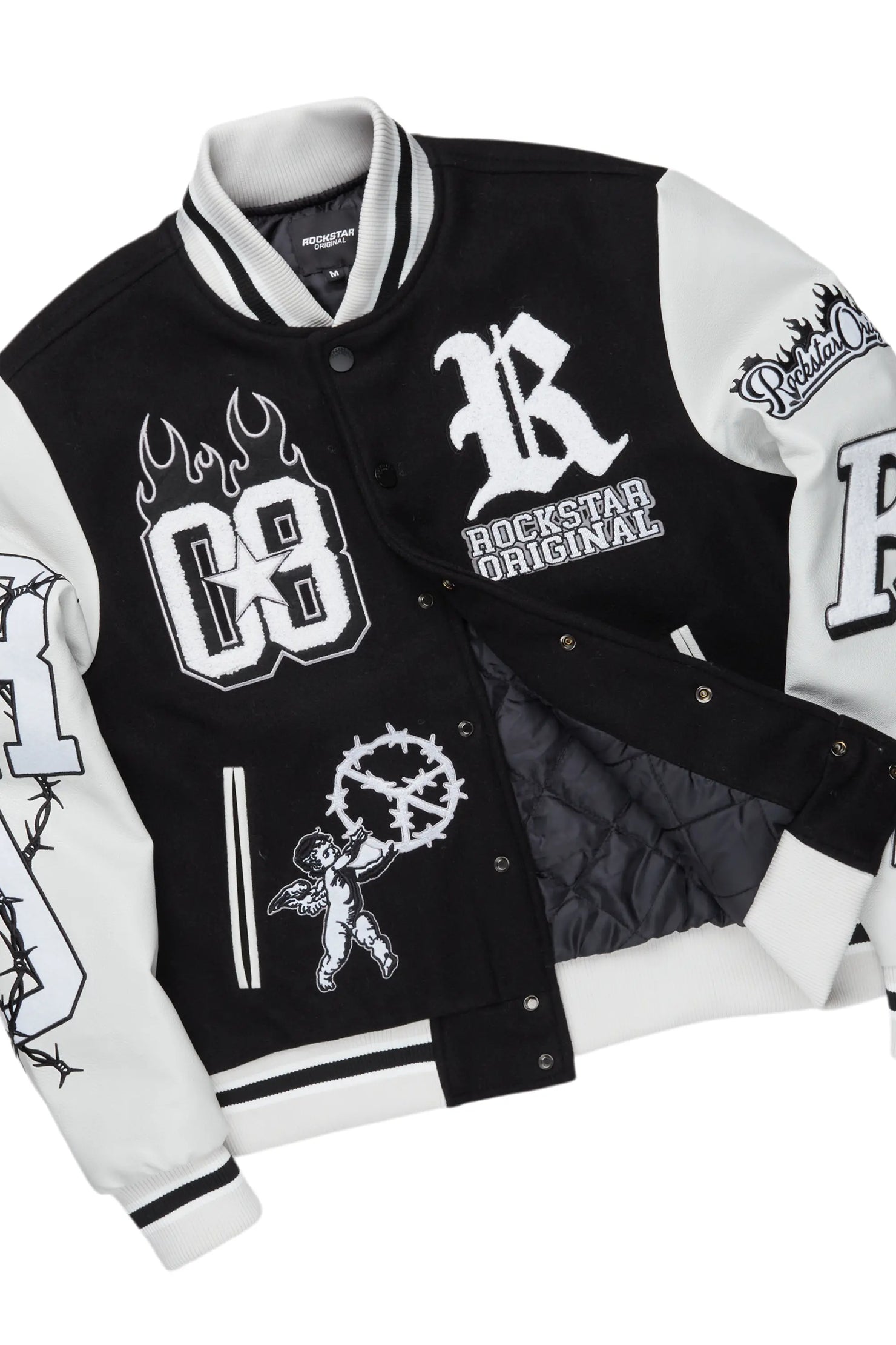 Rune Black Varsity Jacket & Shake Stacked Flare Jean Bundle