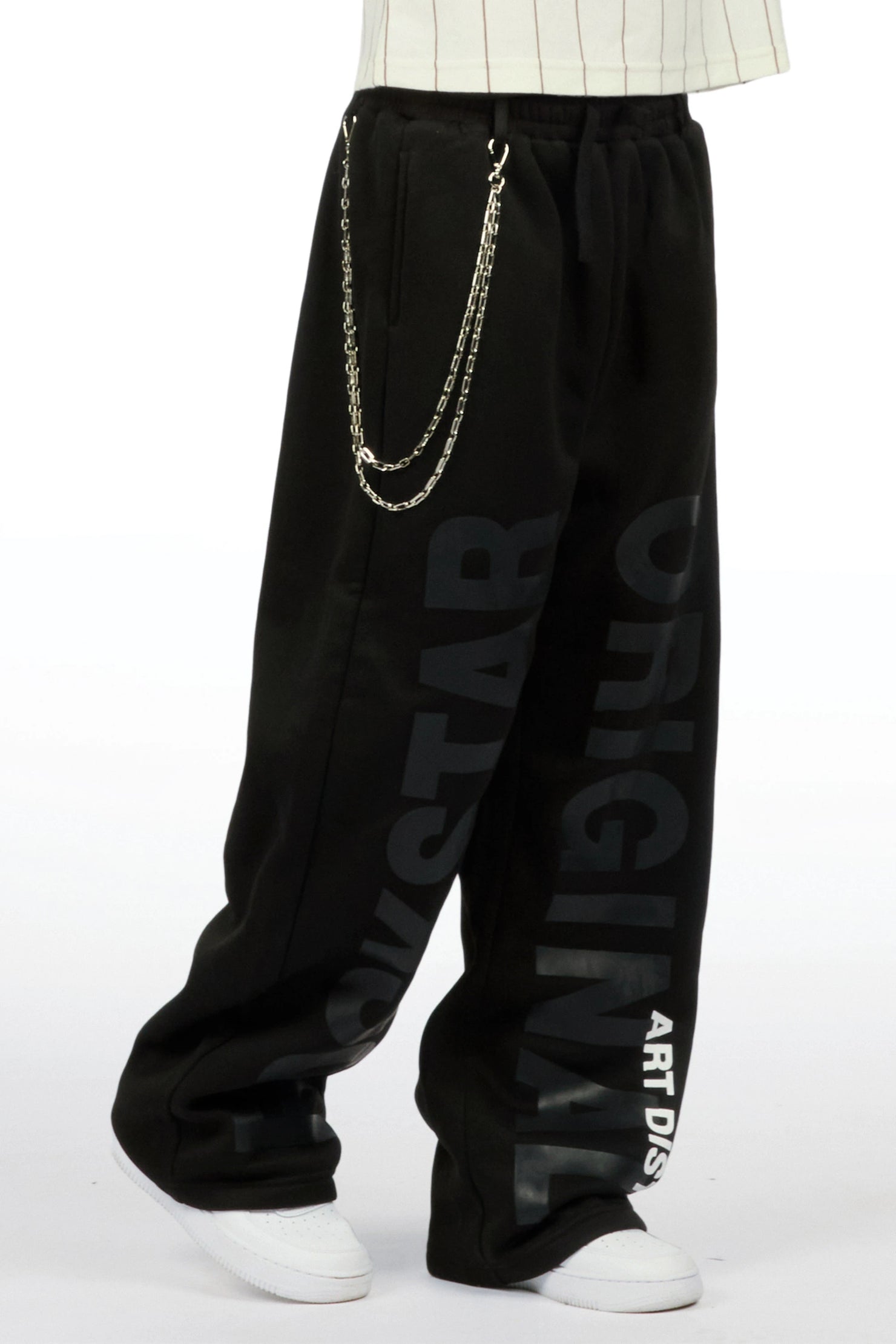 Boys Hazy Black Super Baggy Track Pant