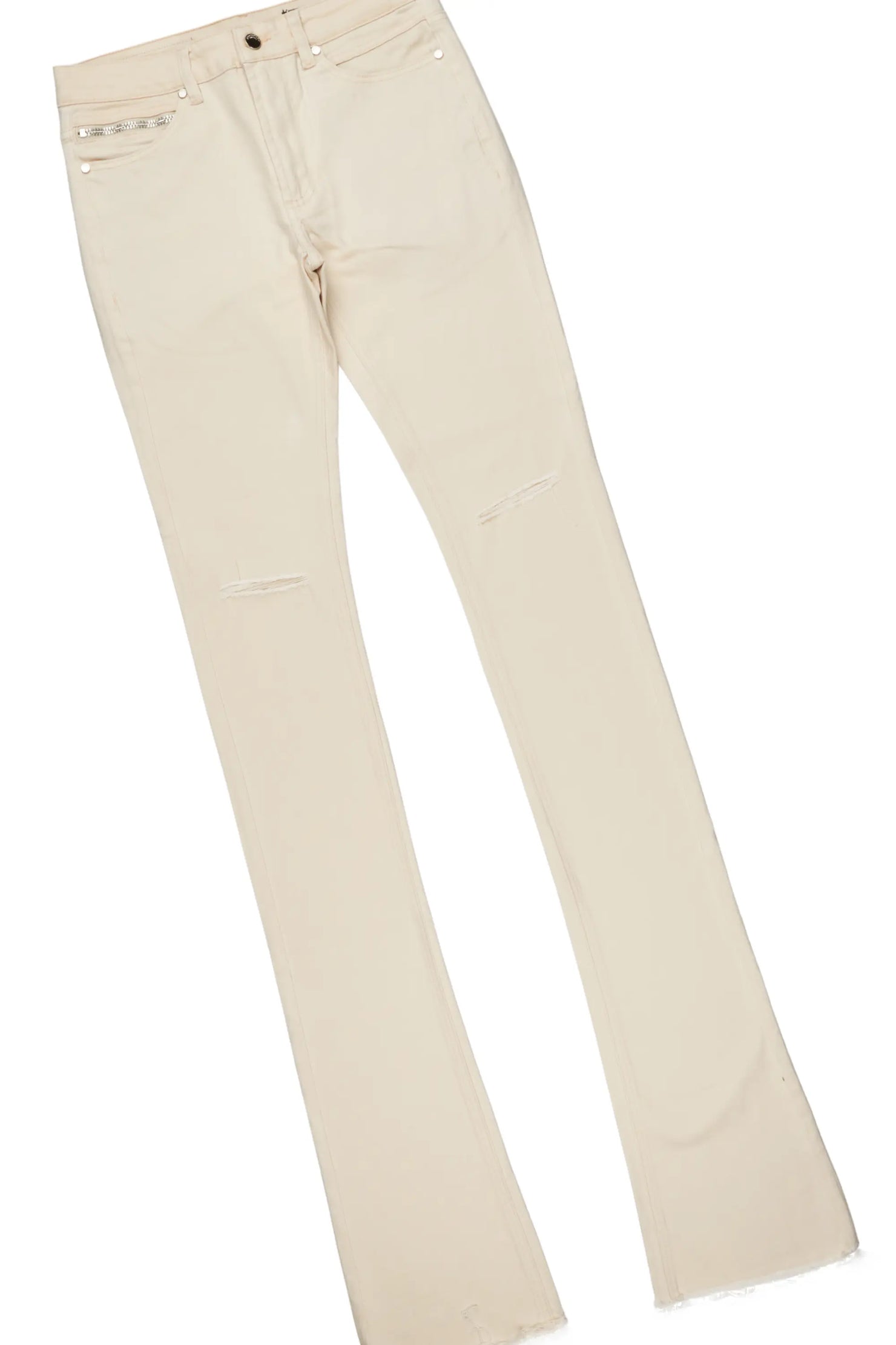 Fraust Royal T-Shirt & Josiah Beige Super Stacked Flare Jean Bundle