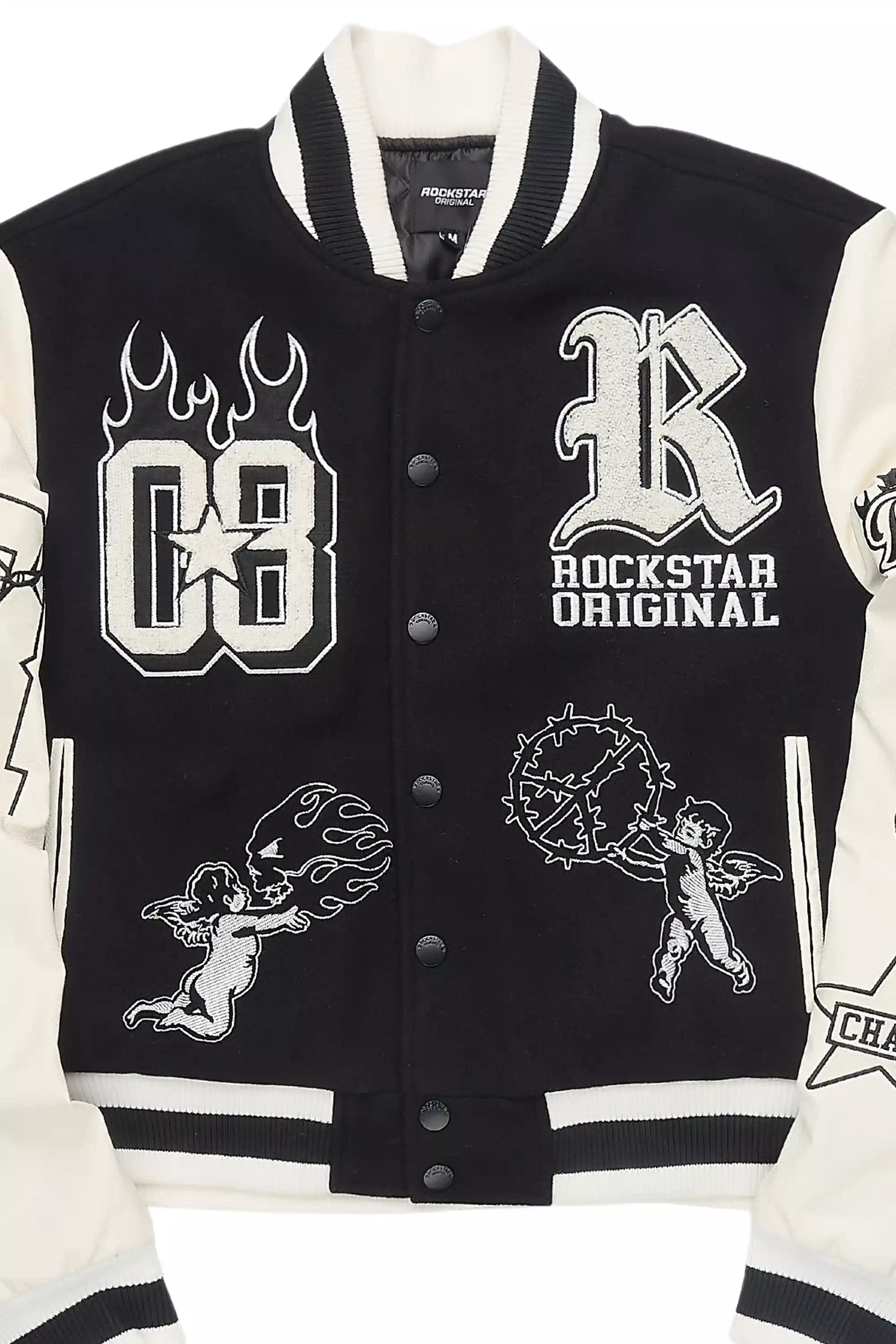 Sharray Black Oversized Varsity Jacket