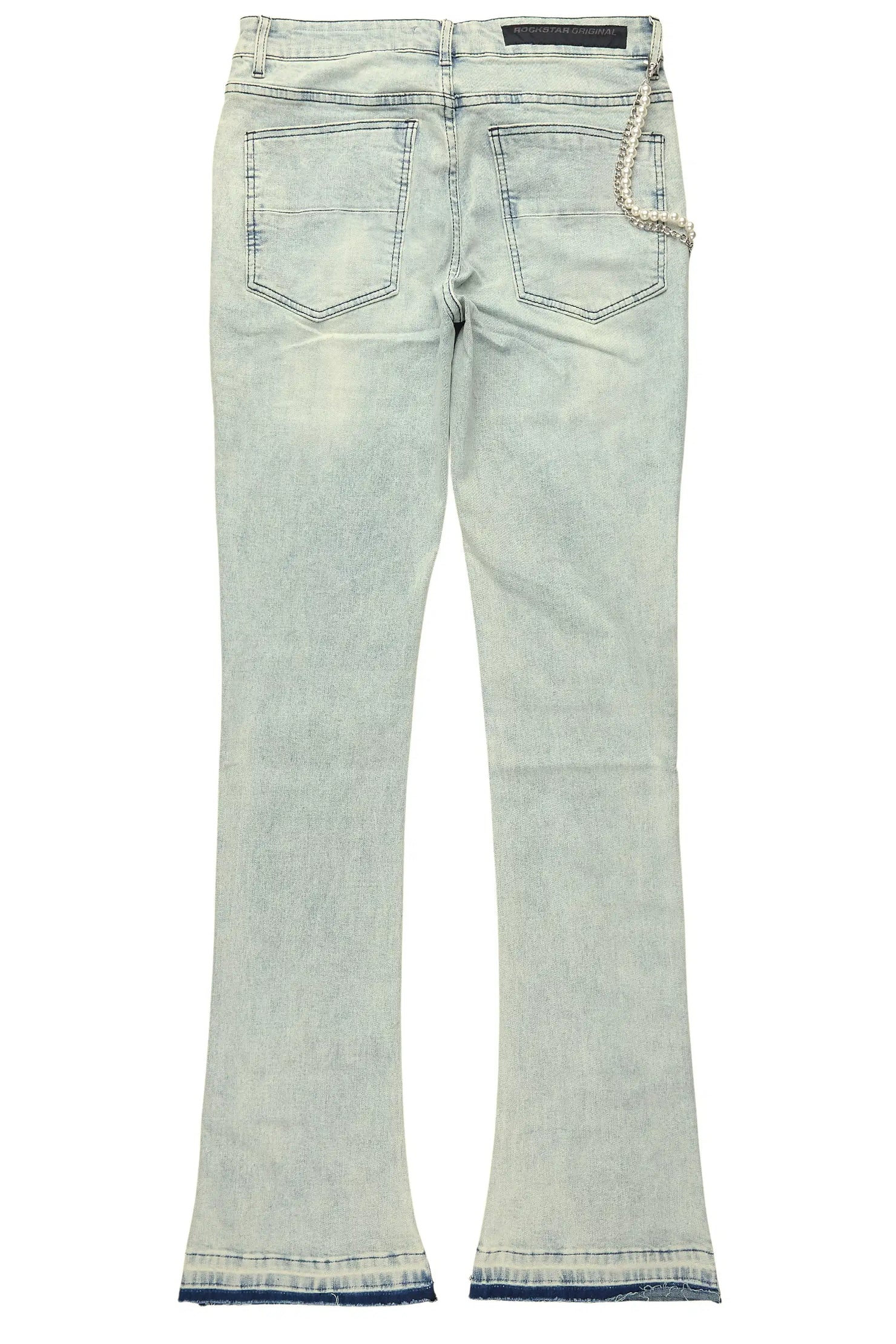 Zayvon Light Blue Stacked Flare Jean