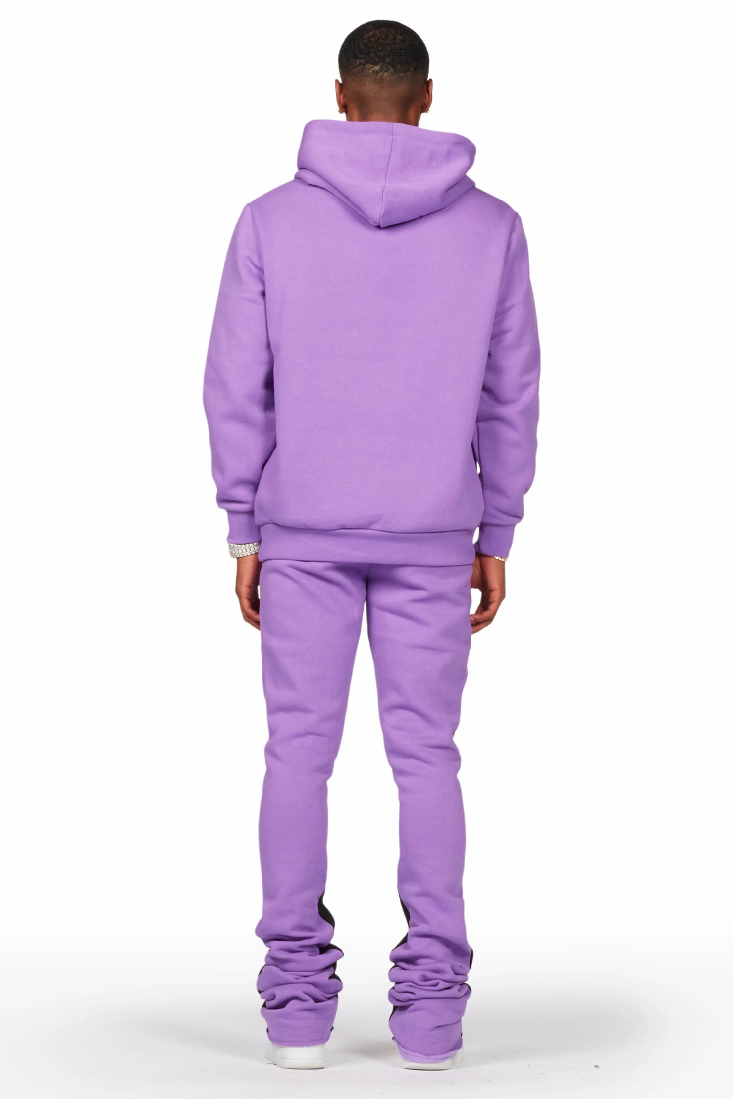 Raffer Purple Hoodie/Super Stacked Flare Pant Set