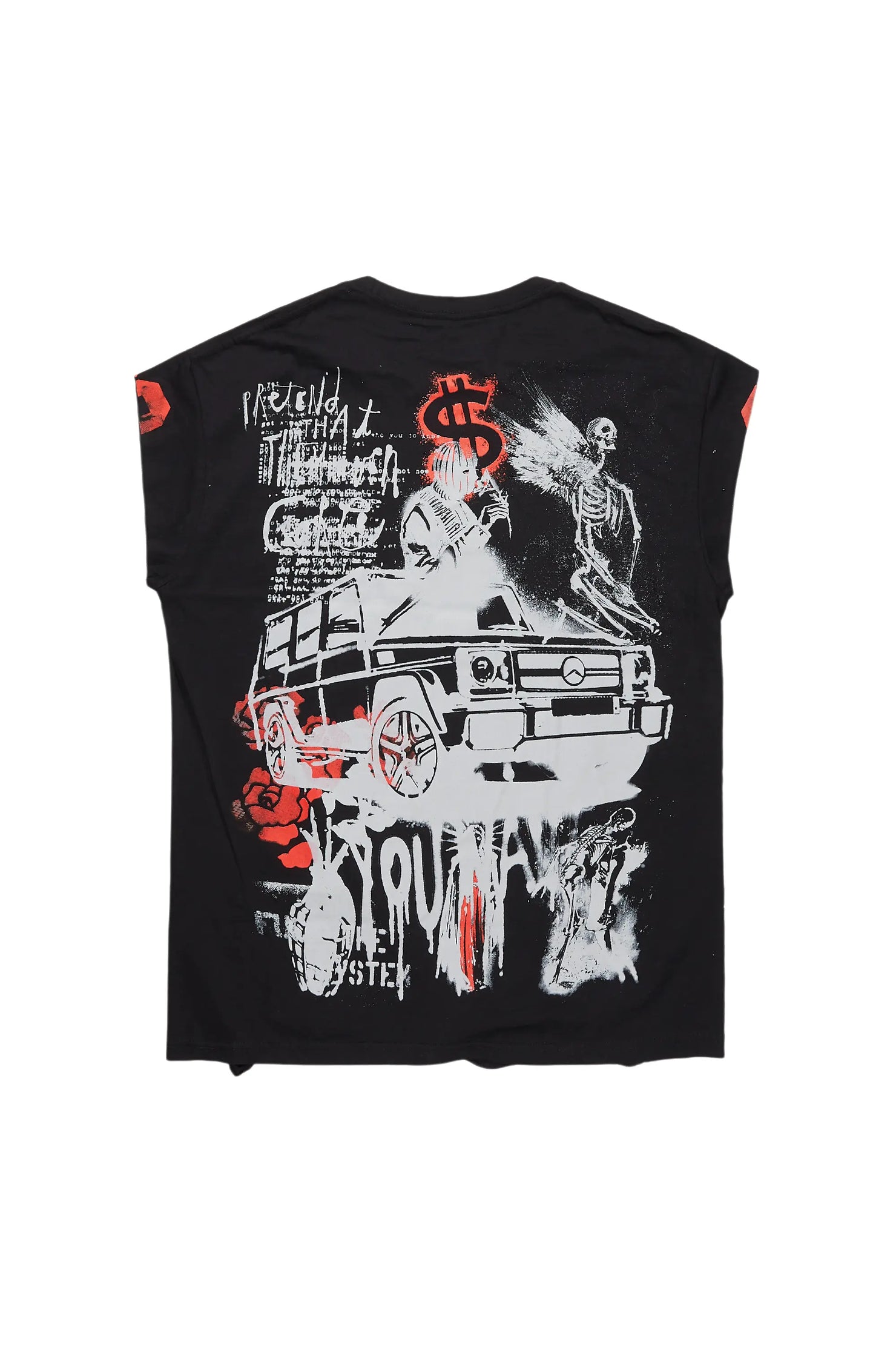 Grill Black Graphic Muscle T-Shirt