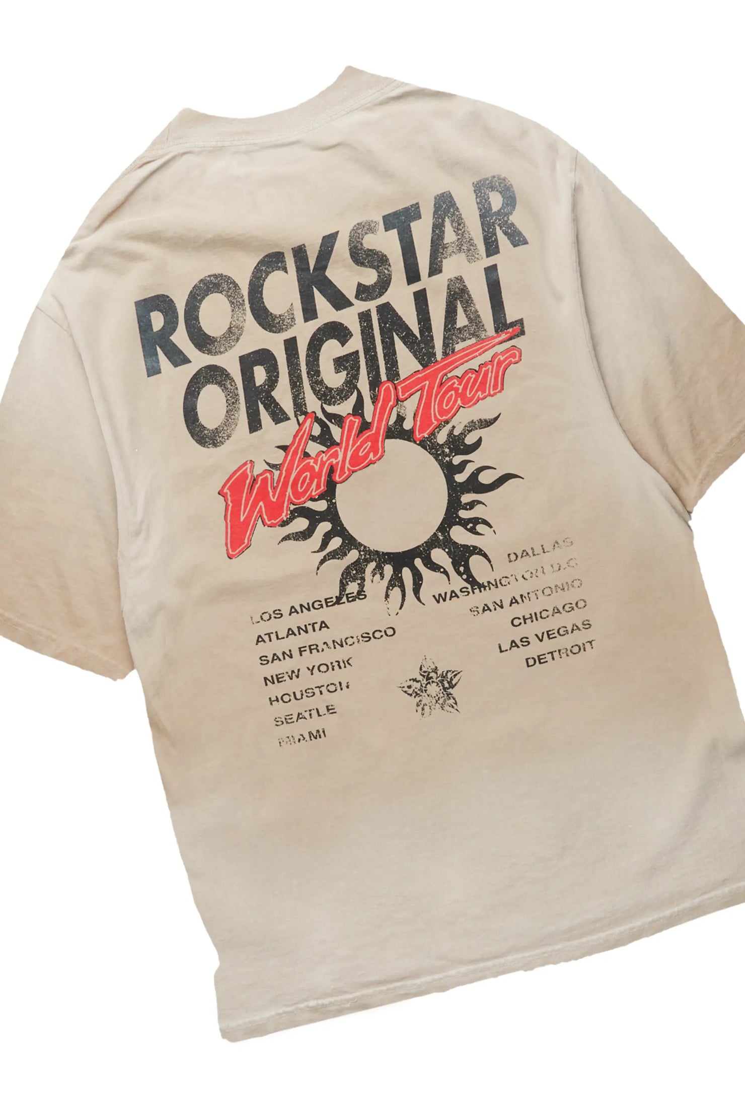 Yash Beige/Black Oversized T-Shirt/Stacked Flare Track Pant Set