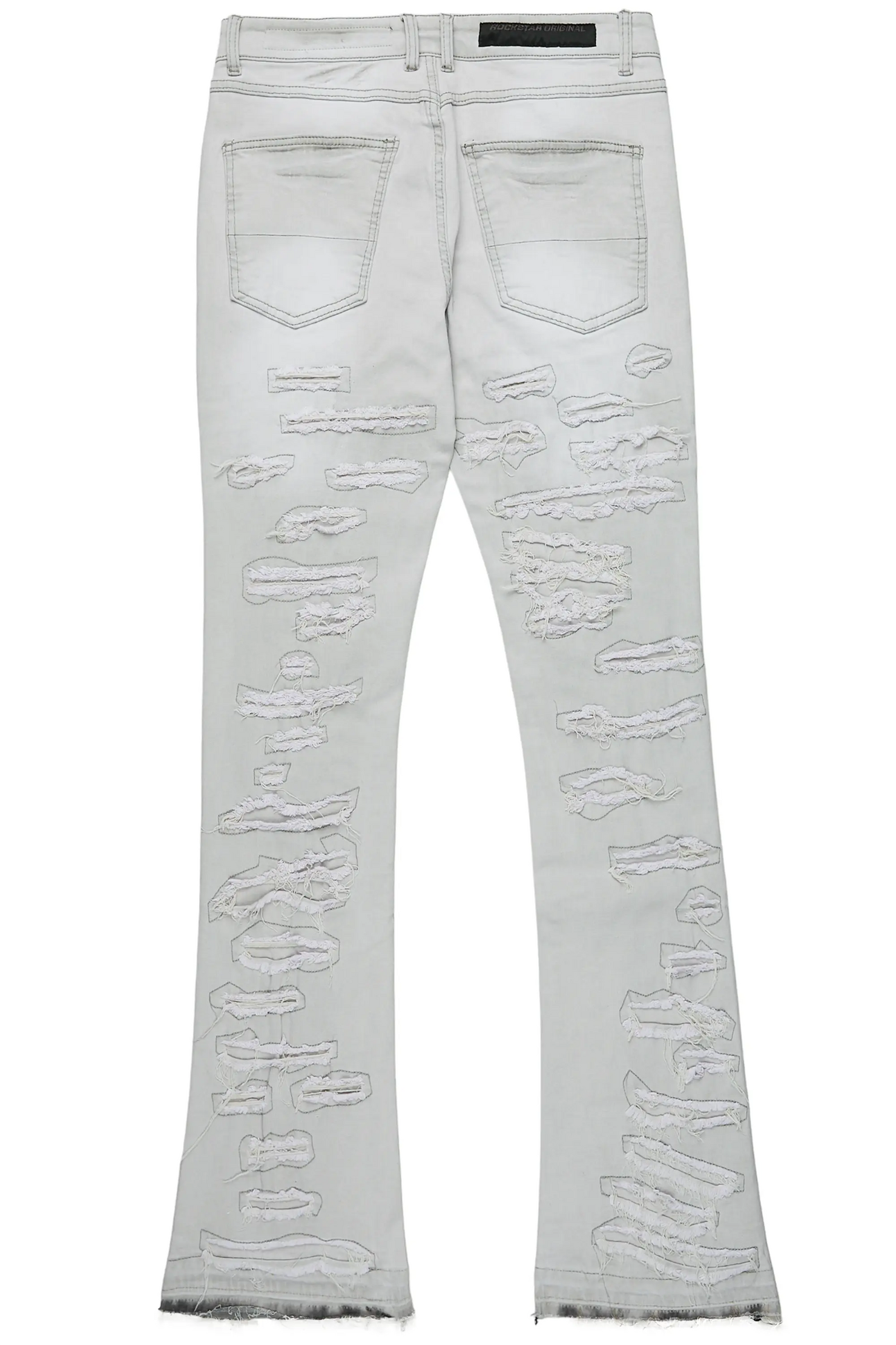 Malyk Grey Stacked Flare Jean