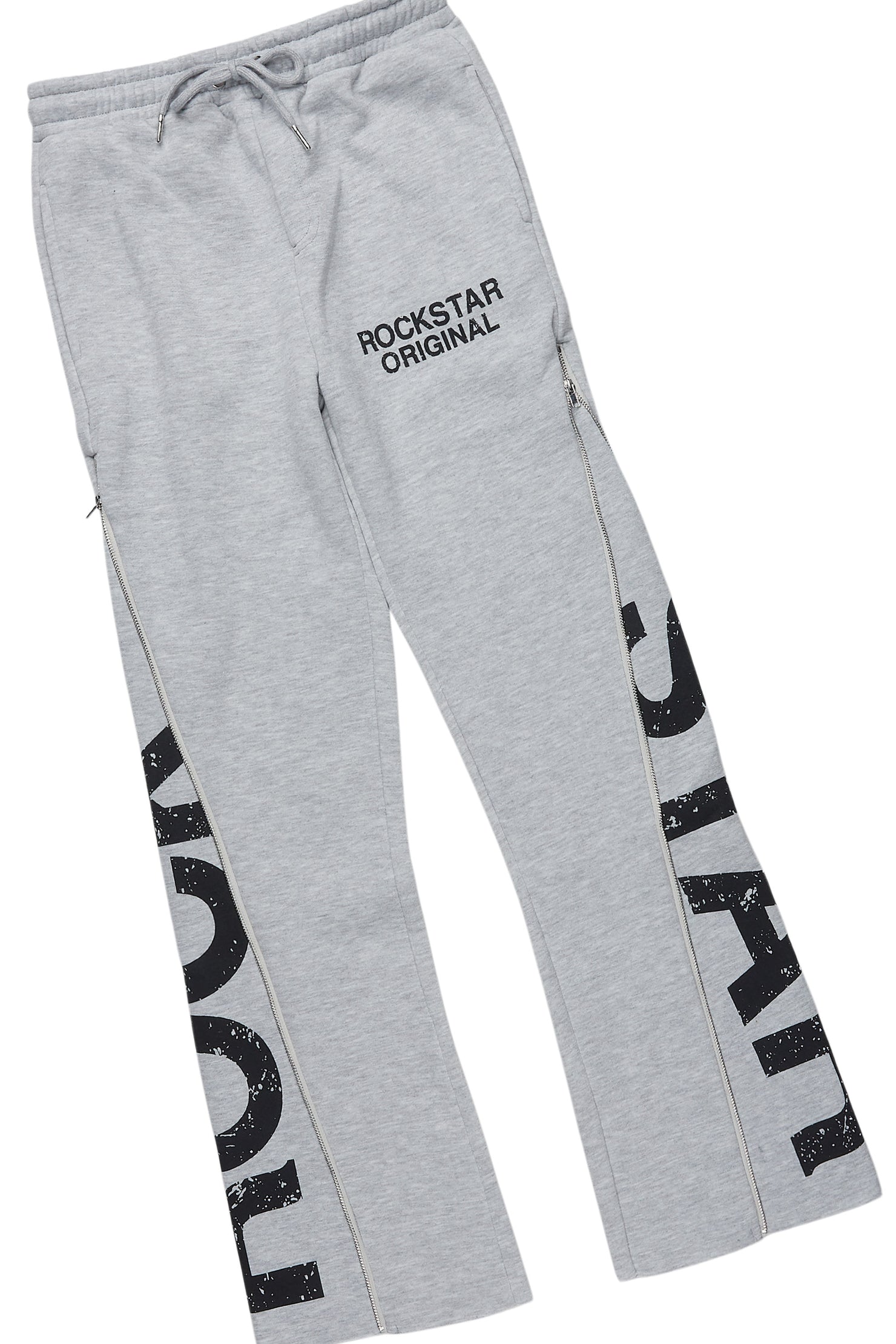 Boys Deniska White/Heather Grey T-Shirt Baggy Stacked Flare Set