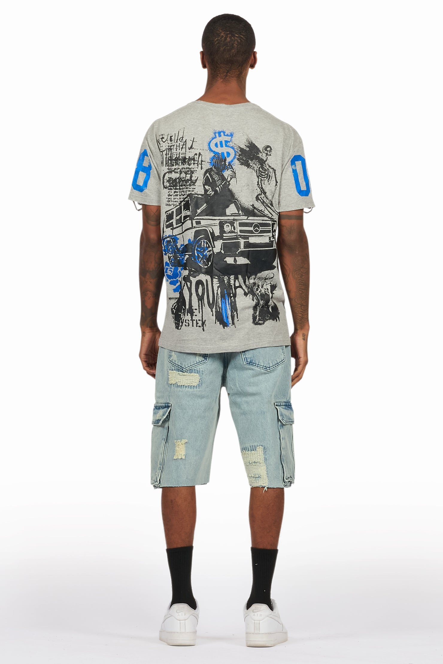 Grill Grey/Light Blue T-Shirt/Denim Short Set