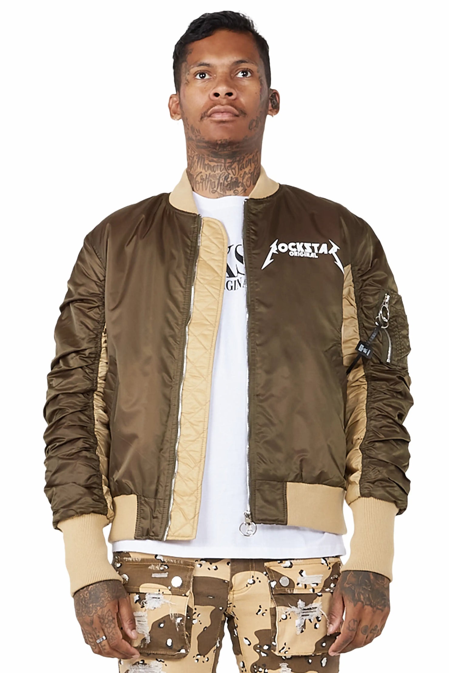 Kavita Olive/Khaki Bomber Jacket