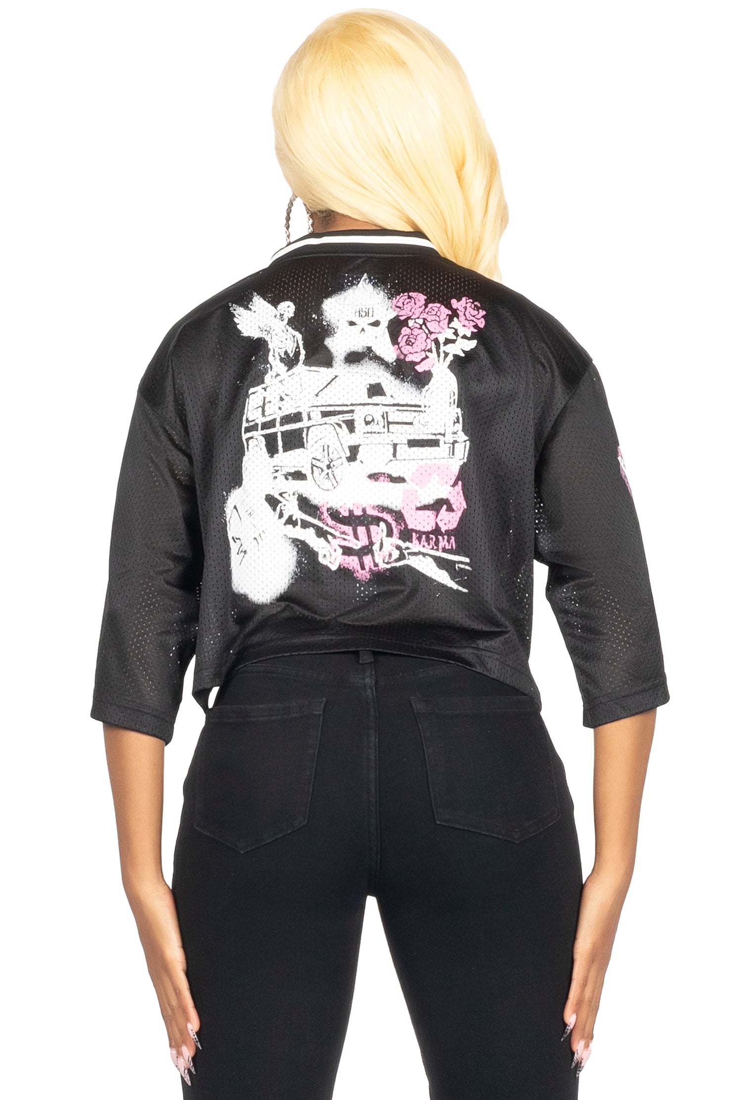 Riana Black Mesh Jersey