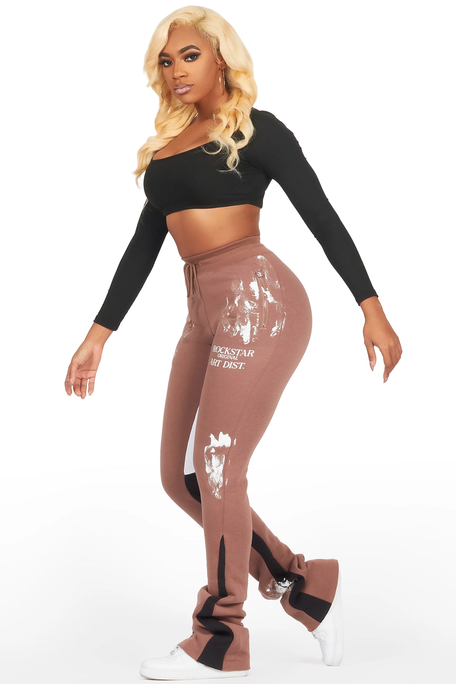 Filipa Mocha Stacked Flare Pant