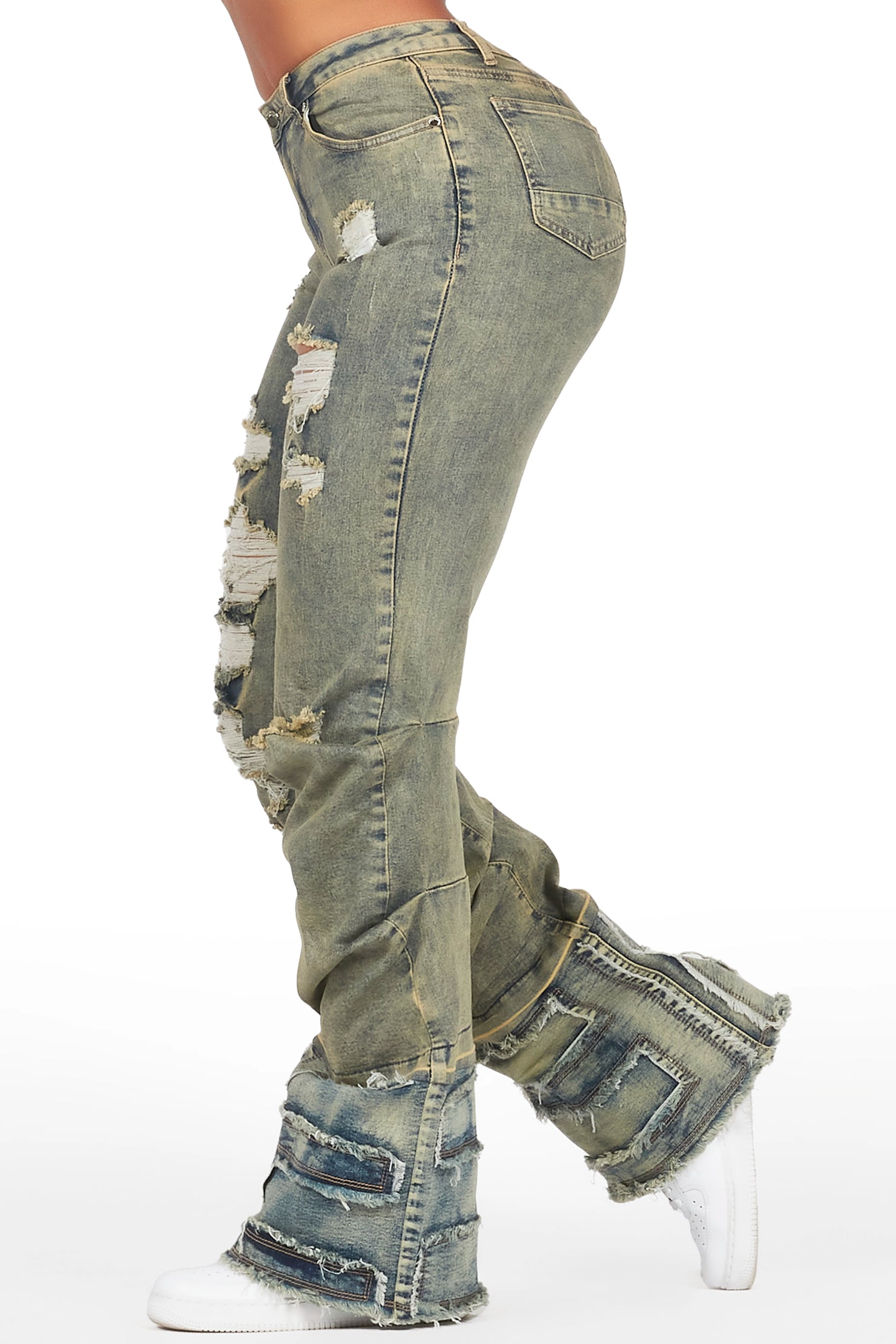 Karan Tinted Wash Baggy Stacked Jean