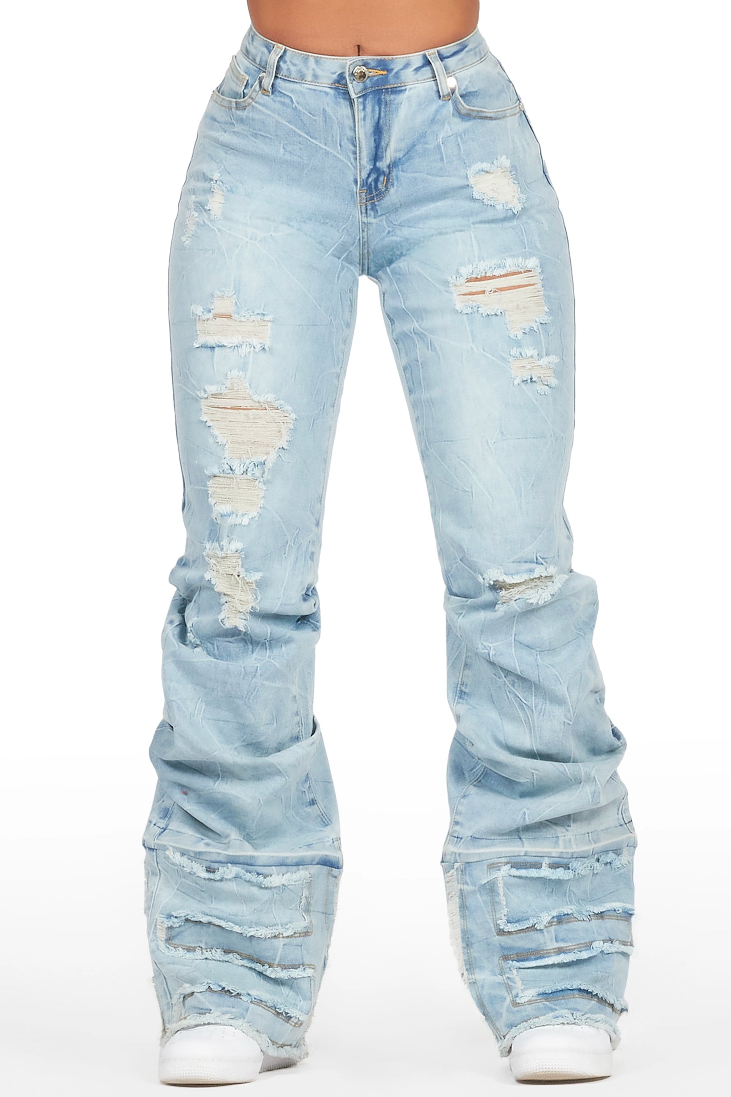 Karan Light Wash Baggy Stacked Jean