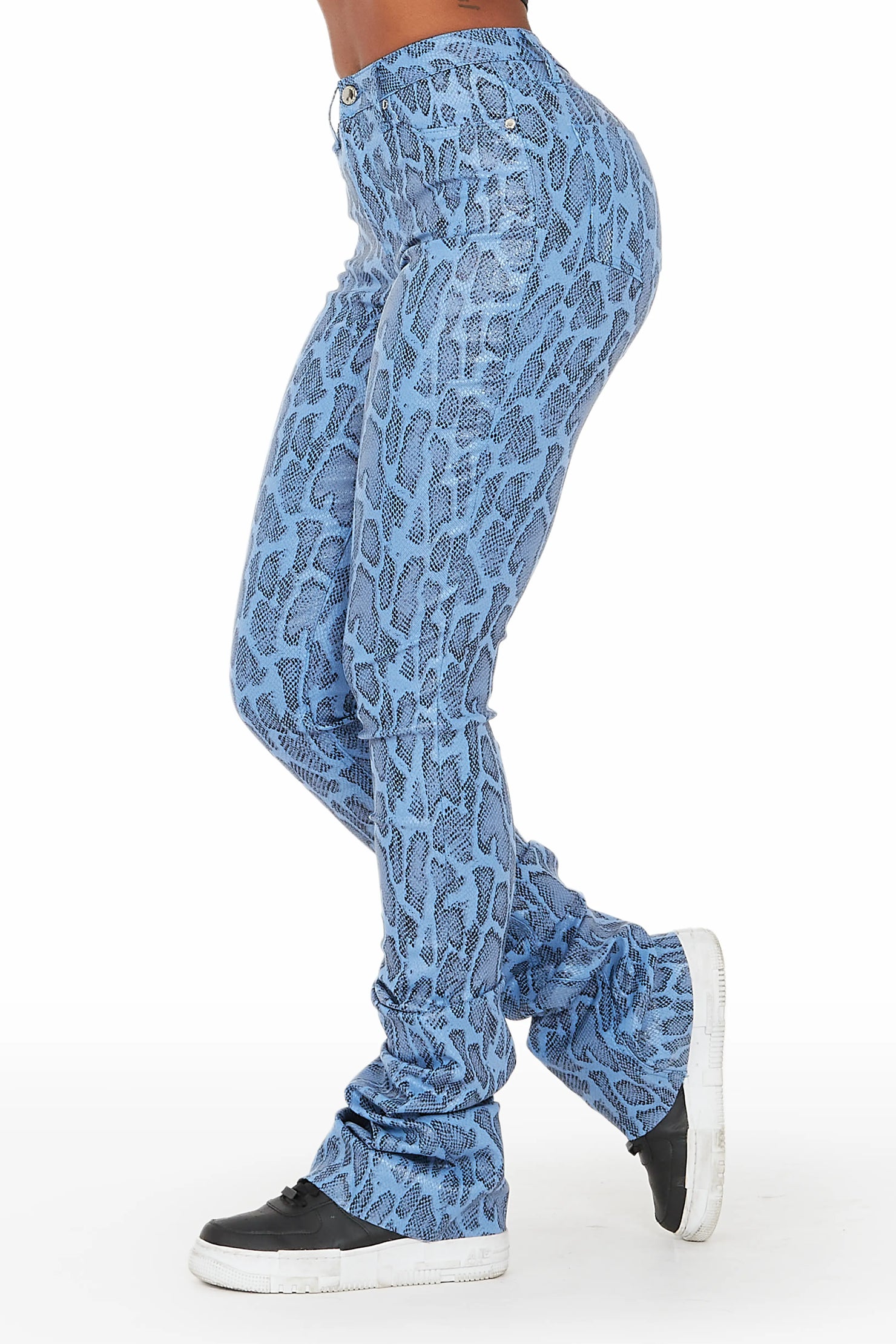 Neriah Blue Snake Super Stacked Pant
