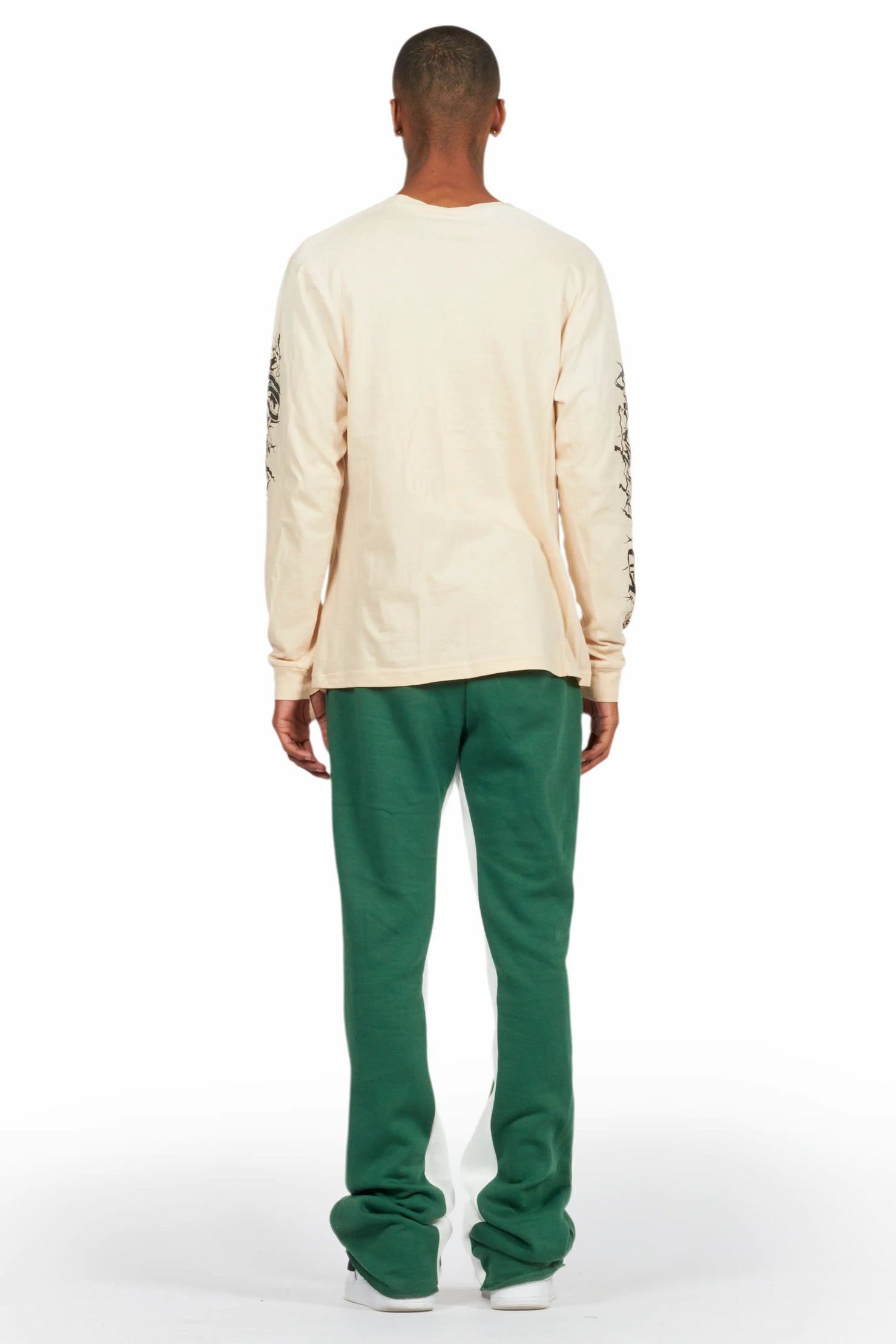 Uko Green Stacked Baggy Track Pant