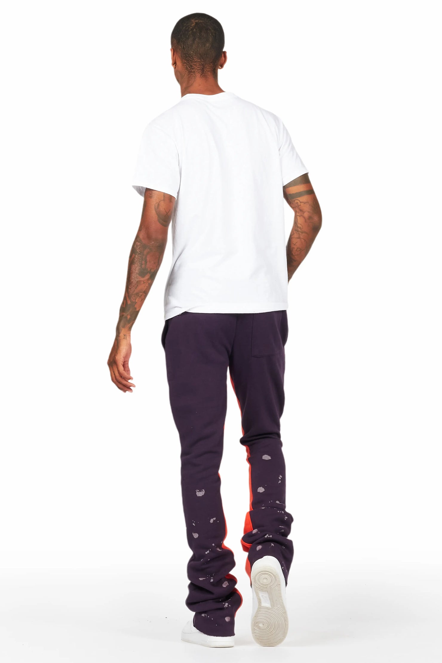 Ulmer Purple Patchwork Stacked Flare Track Pant