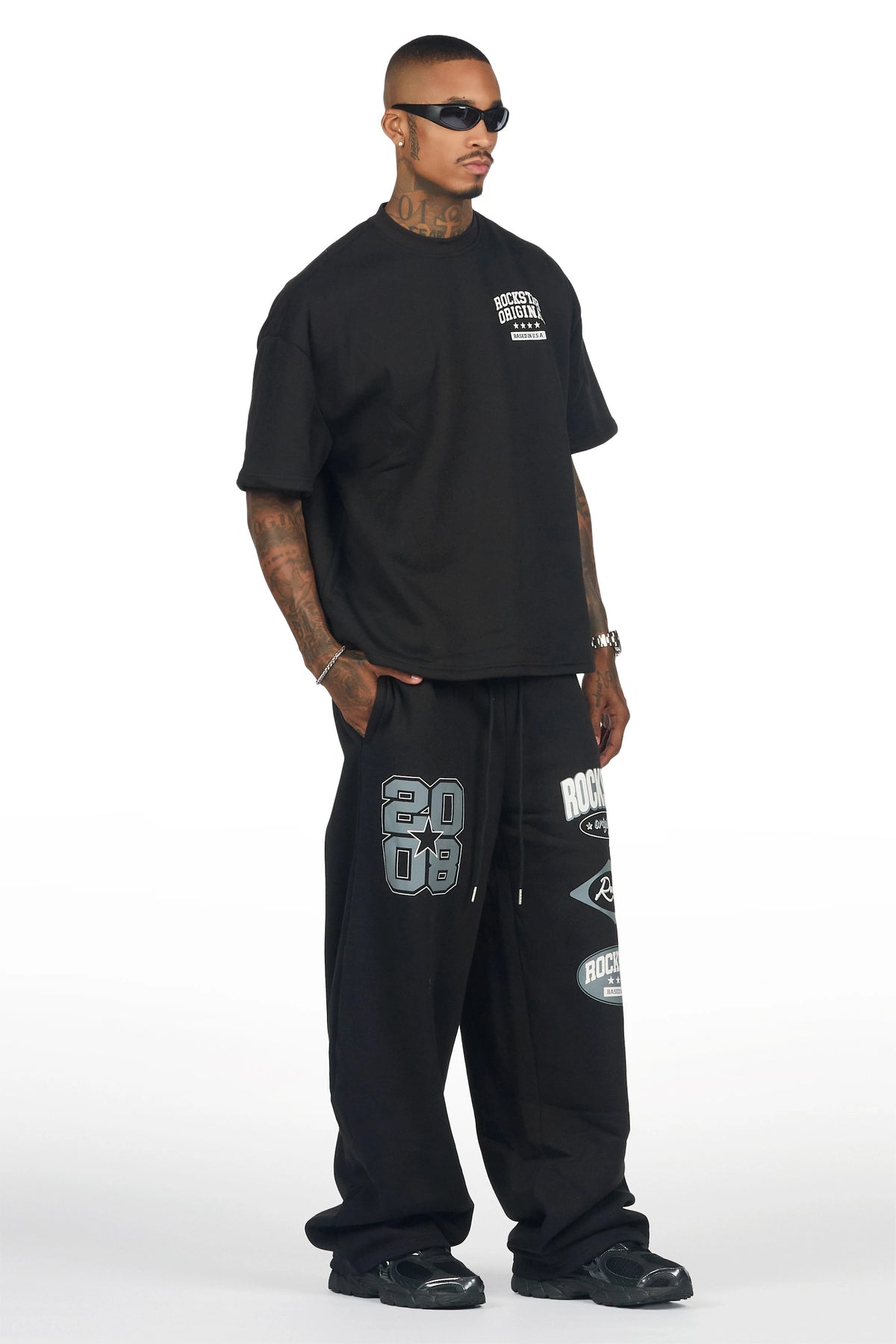 Verseney Black T-Shirt/Barrel Fit Track Set