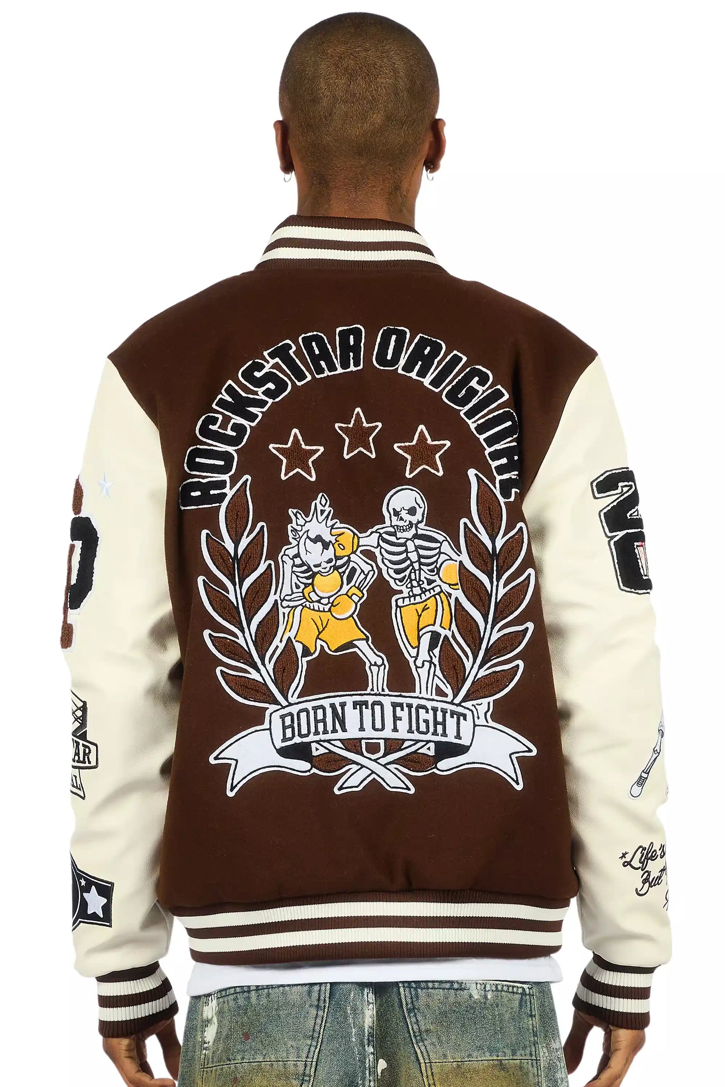Lutador Brown Varsity Jacket