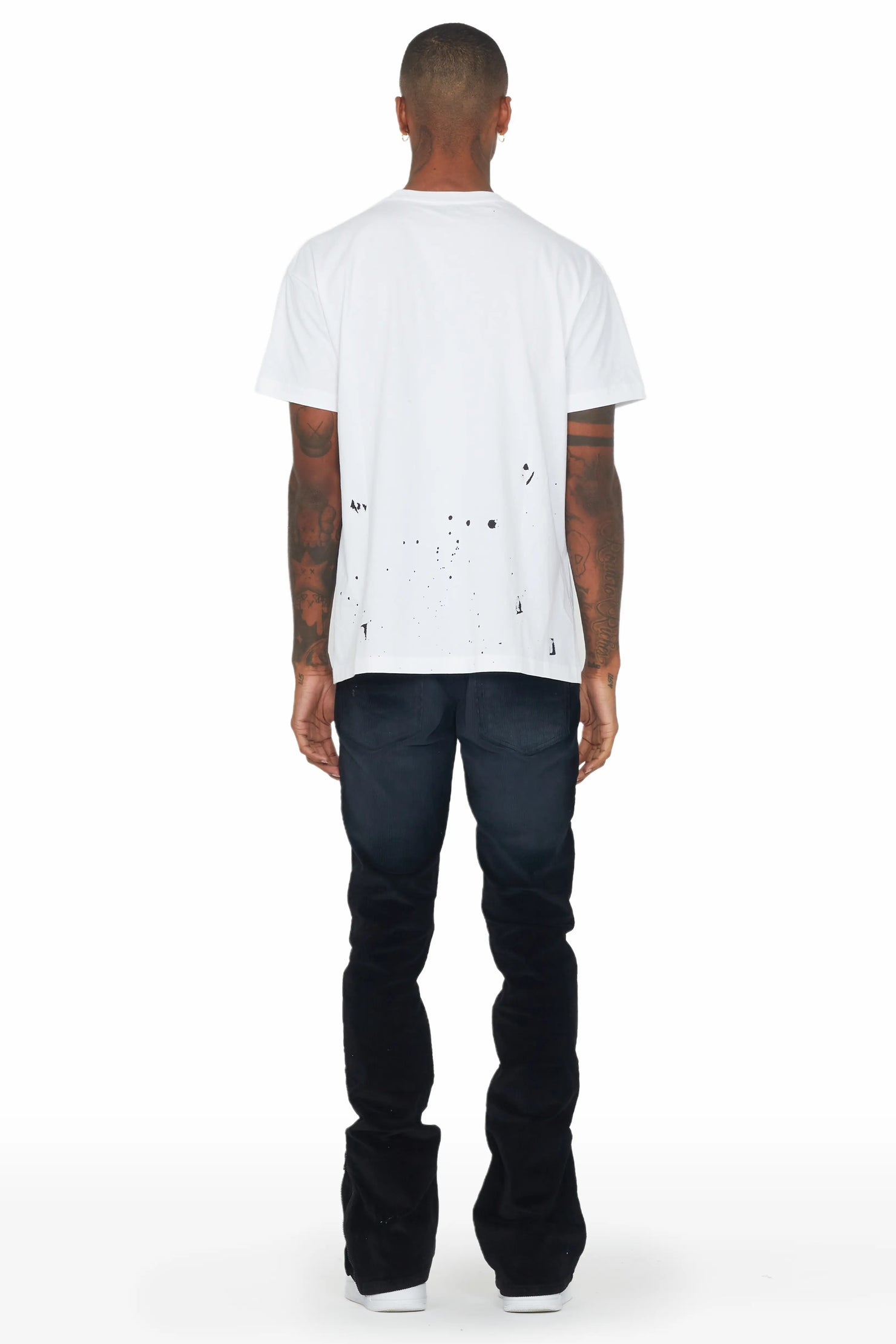 Sevyn Black Super Stacked Stacked Flare Corduroy Pant