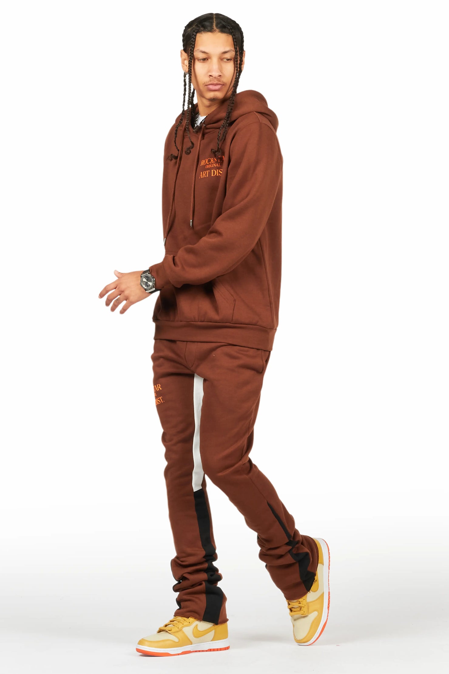 Briggs Brown Hoodie/Stacked Flare Track Set