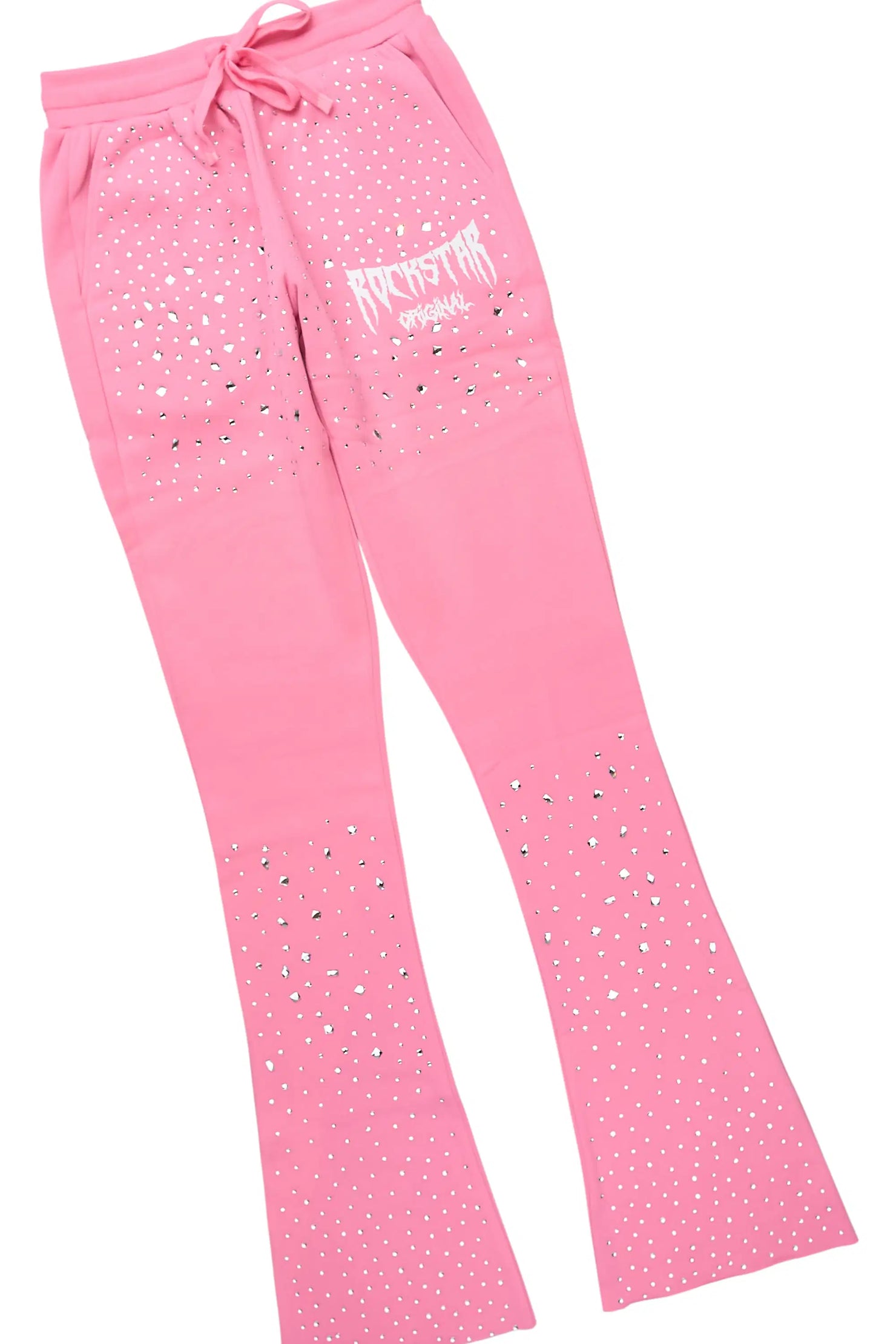 Porsha Pink Rhinestone Stacked Track Set