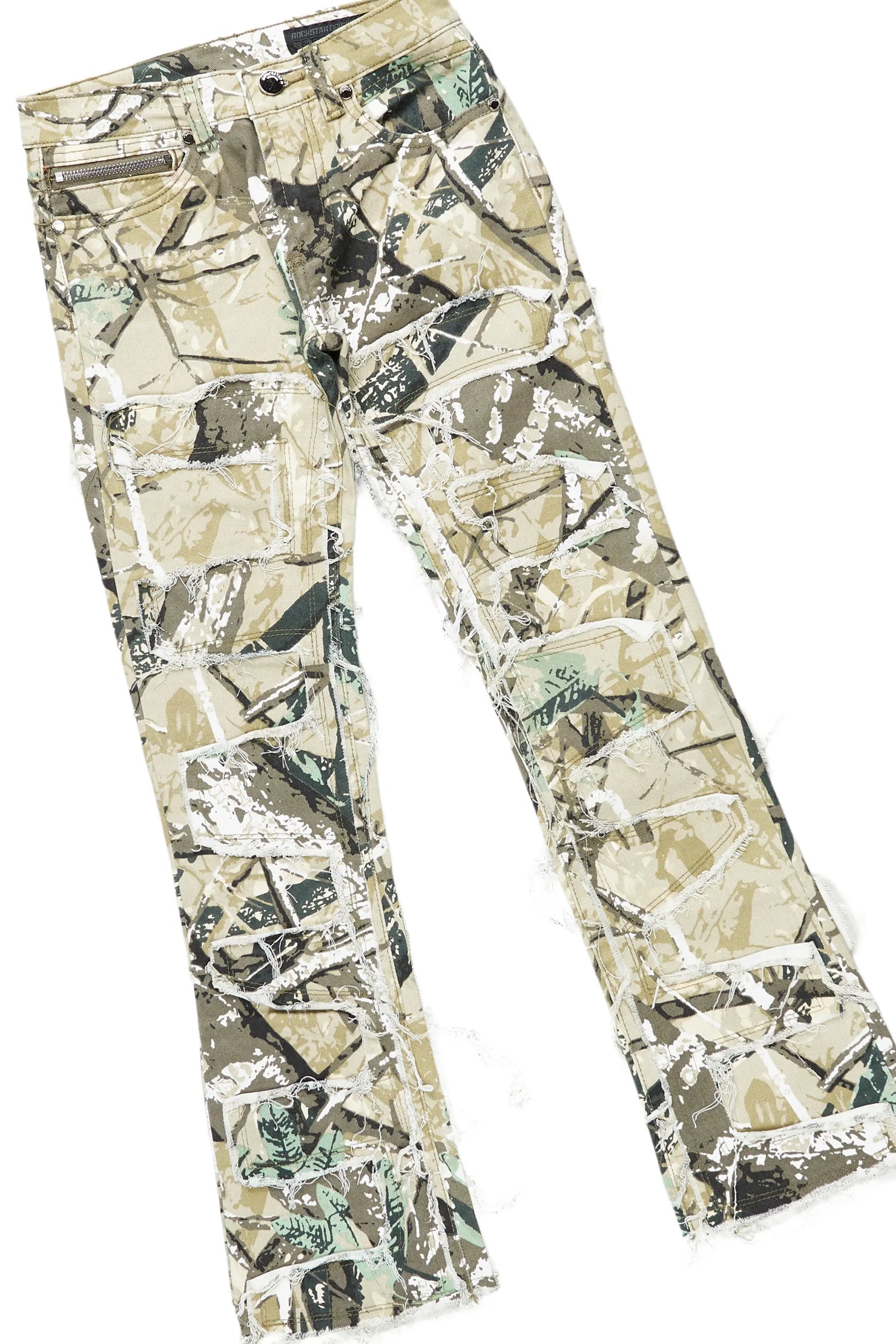 Boys Bobby Black Hoodie/Camo Stacked Flare Jean