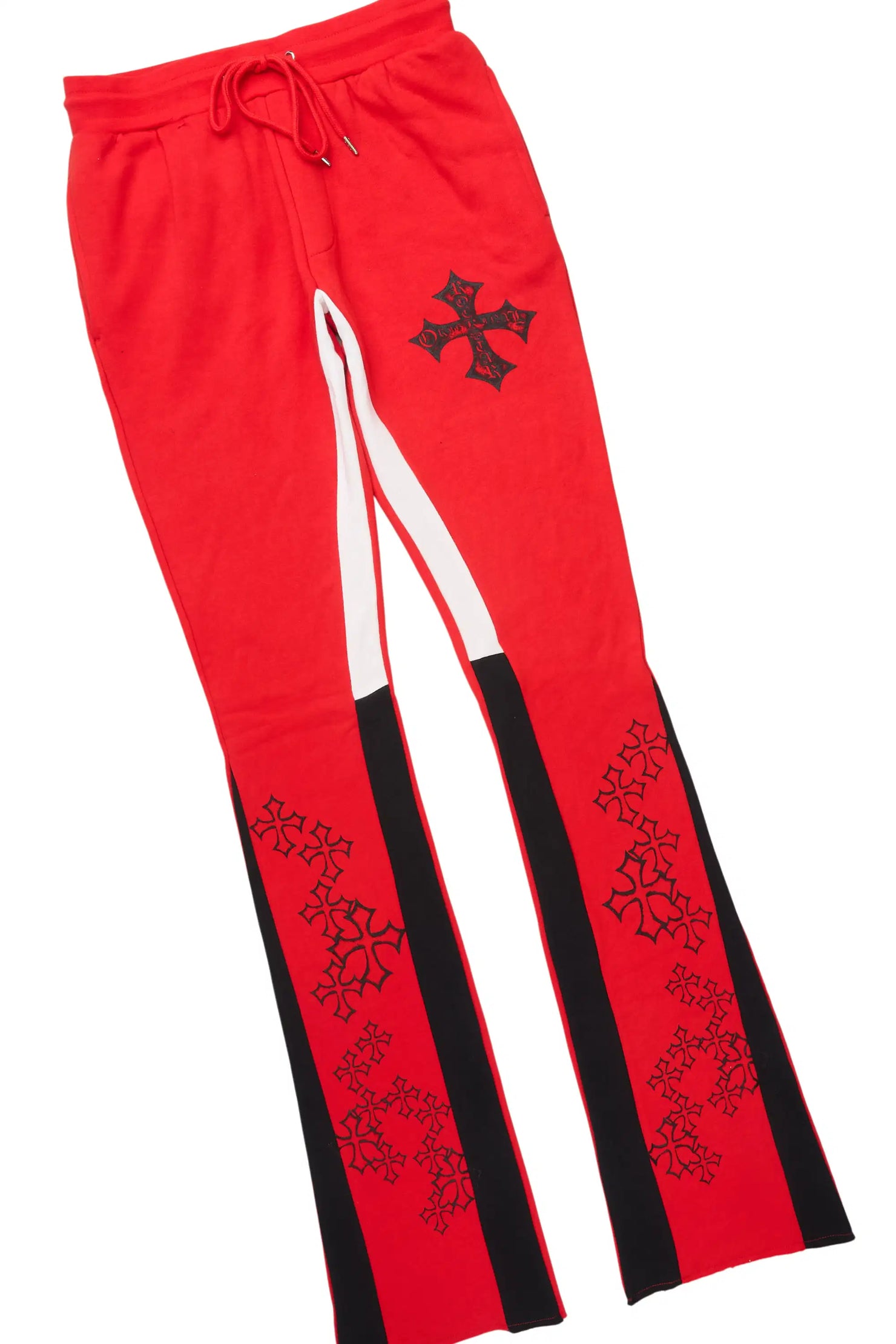 Marzion Red/Black Hoodie/Stacked Flare Track Set