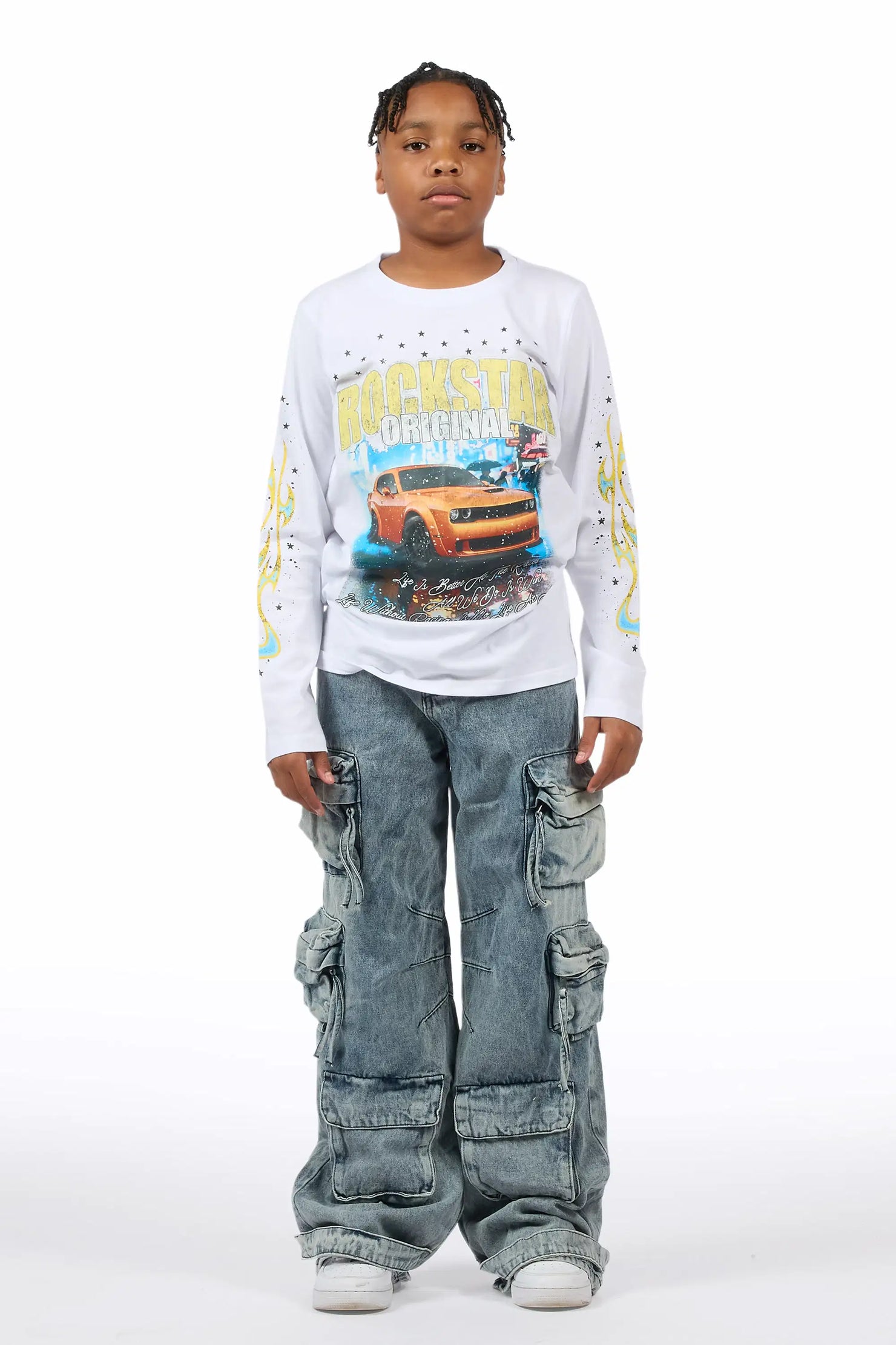 Boys Lenz Blue Baggy Fit Jean
