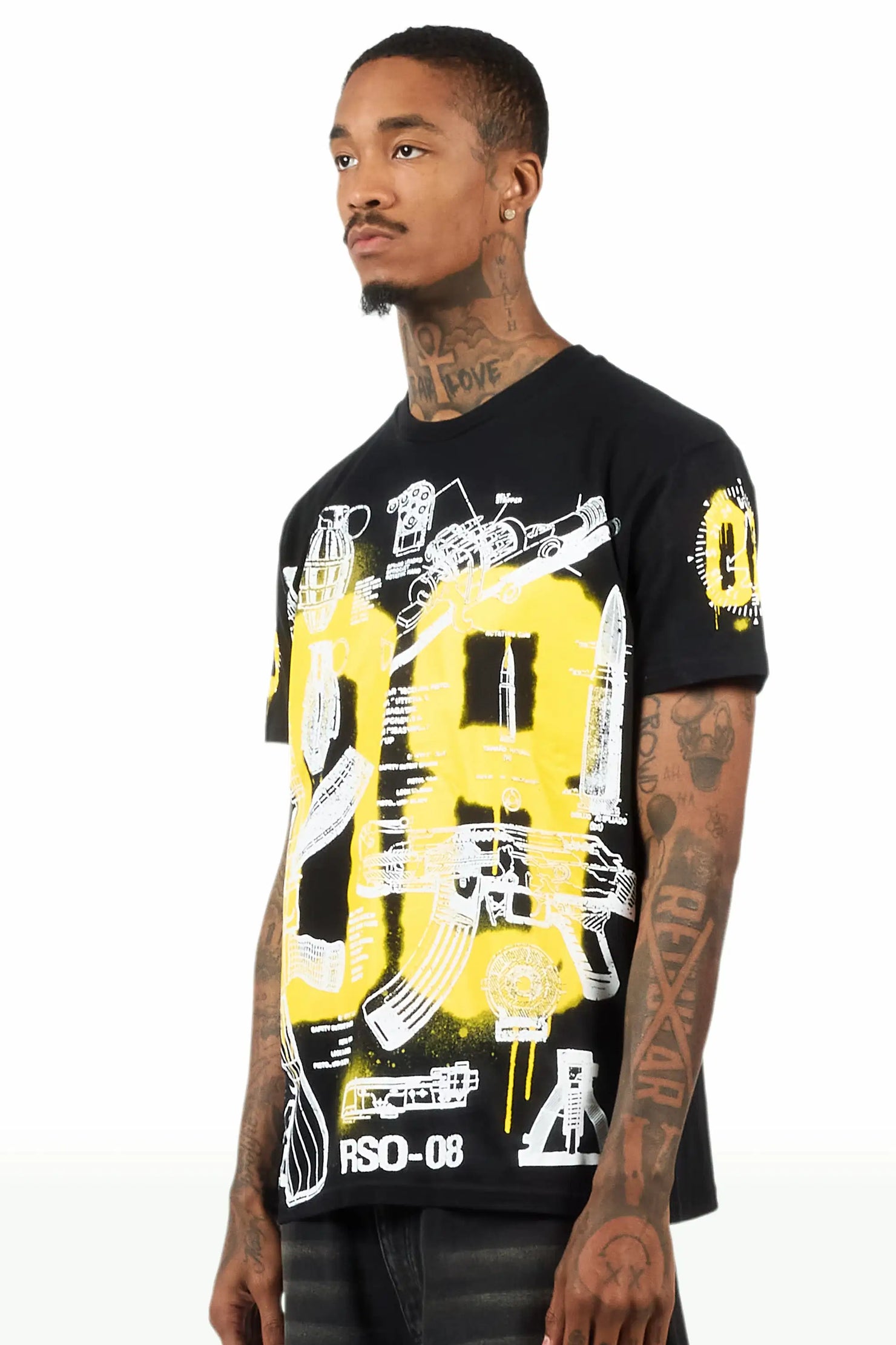 Nesta 2.0 Black Oversized Graphic T-Shirt