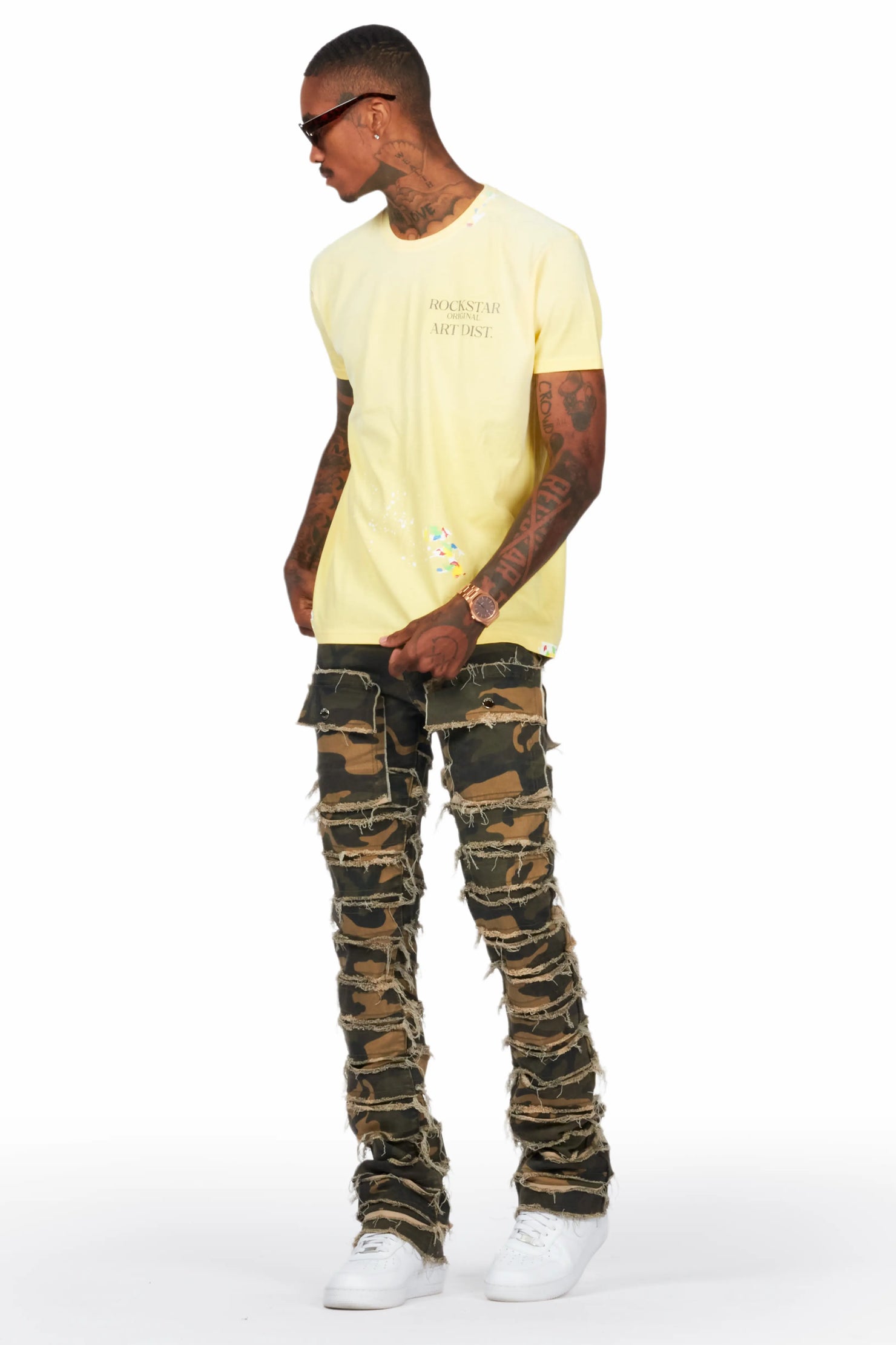 Kinby Camo Stacked Flare Jean