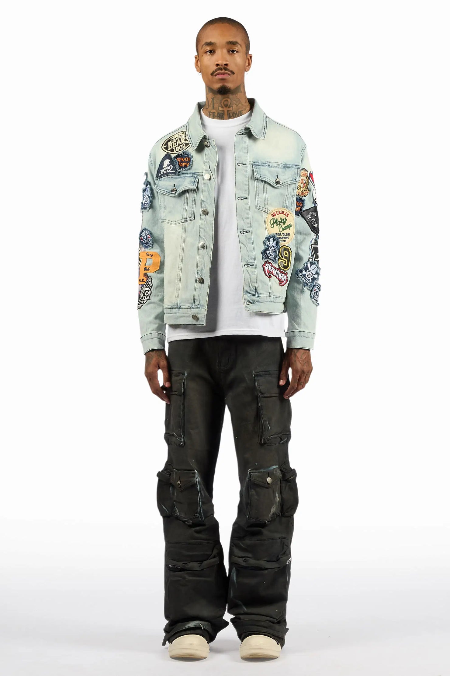 Mahesh Dark Blue Oil Wash Baggy Cargo Jean