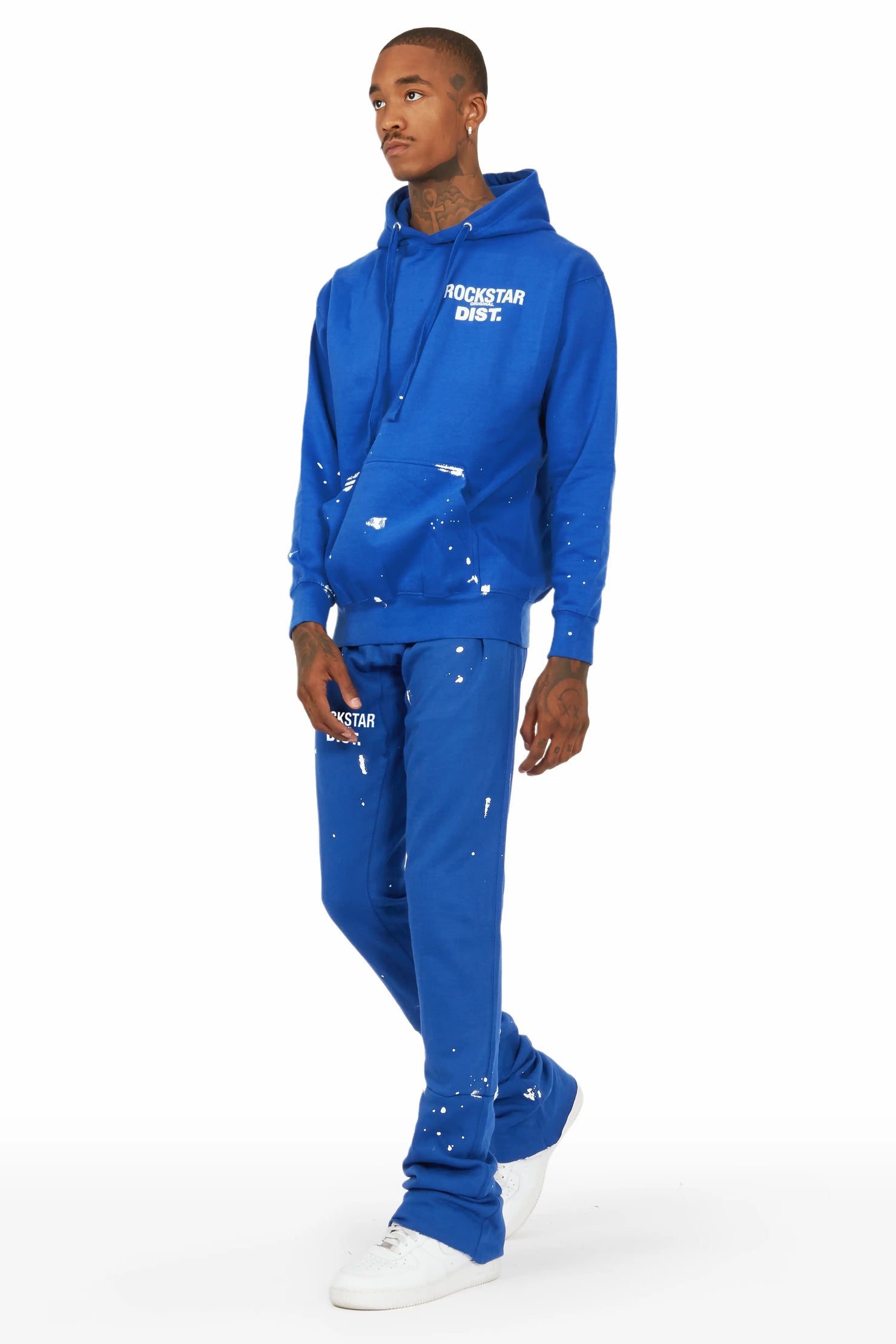 Raffer Royal Blue Hoodie/Super Stacked Flare Track Set