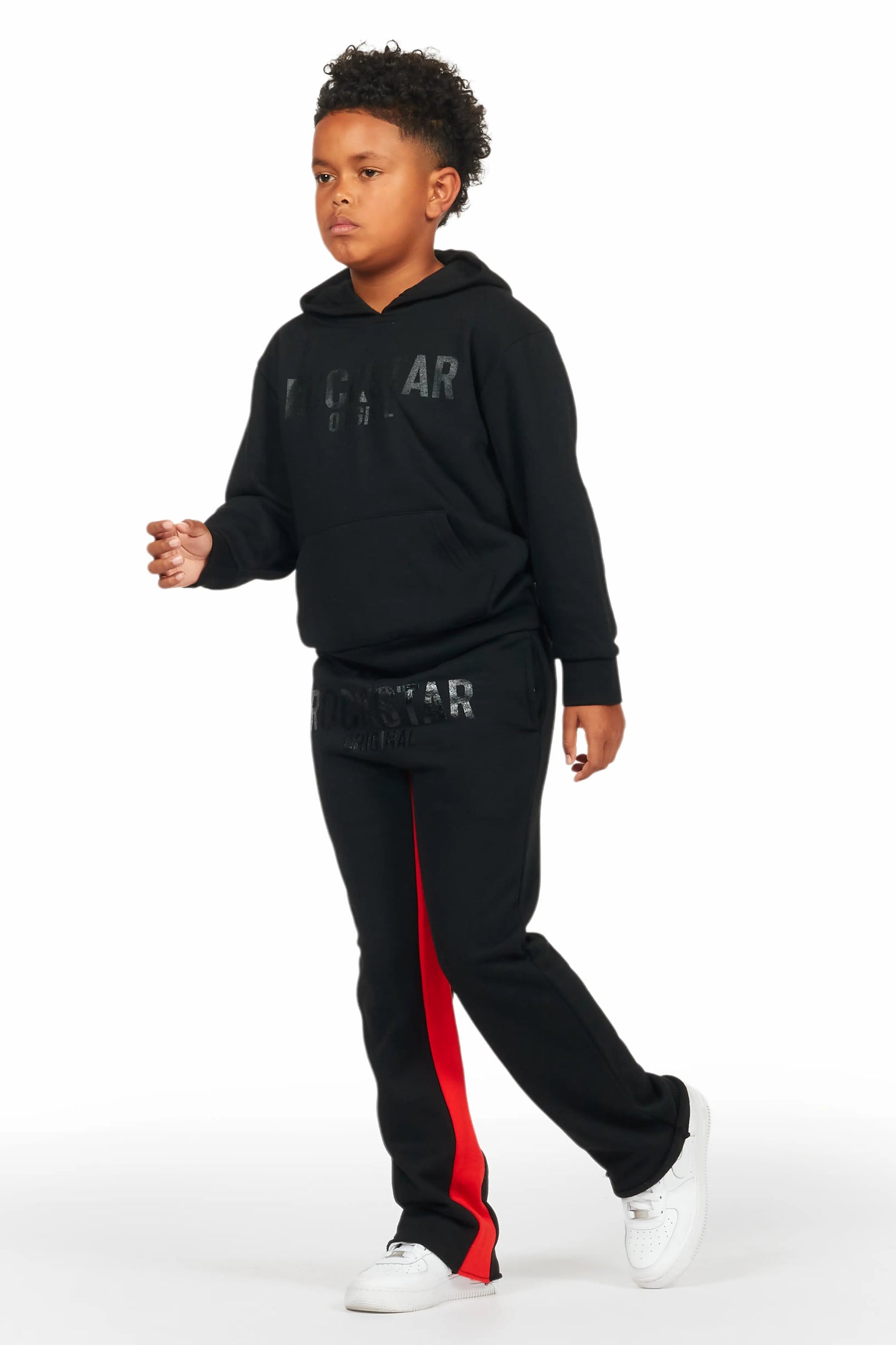 Boys Sana Black Baggy Fit Pant Set