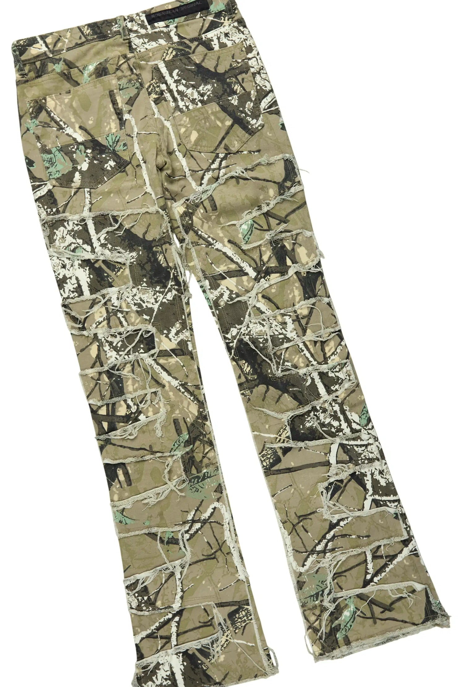 Saxon Beige Camo Hoodie/Stacked Flare Jean Set