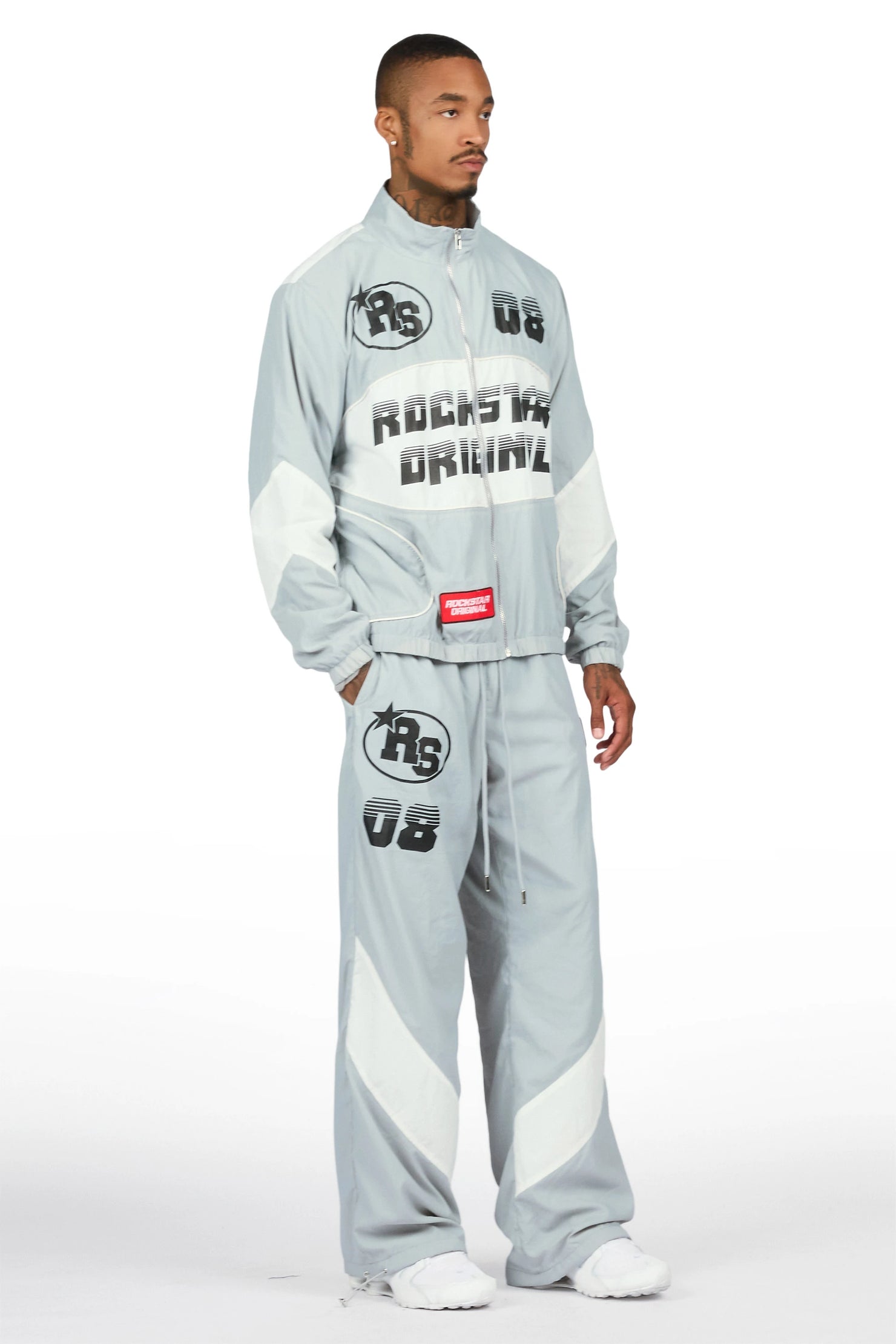 Wayra Grey Windbreaker Baggy Fit Track Set