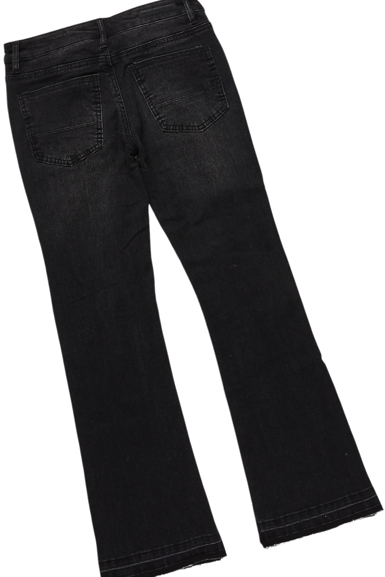 Boys Beno Black Hoodie/Stacked Flare Jean Set