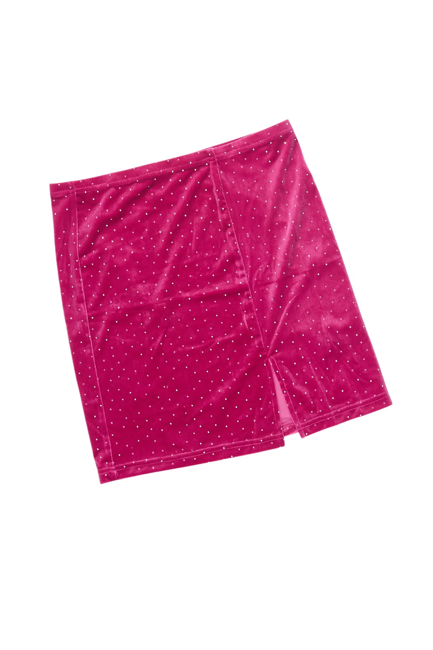 Naimah Pink Rhinestone Velour Skirt Set