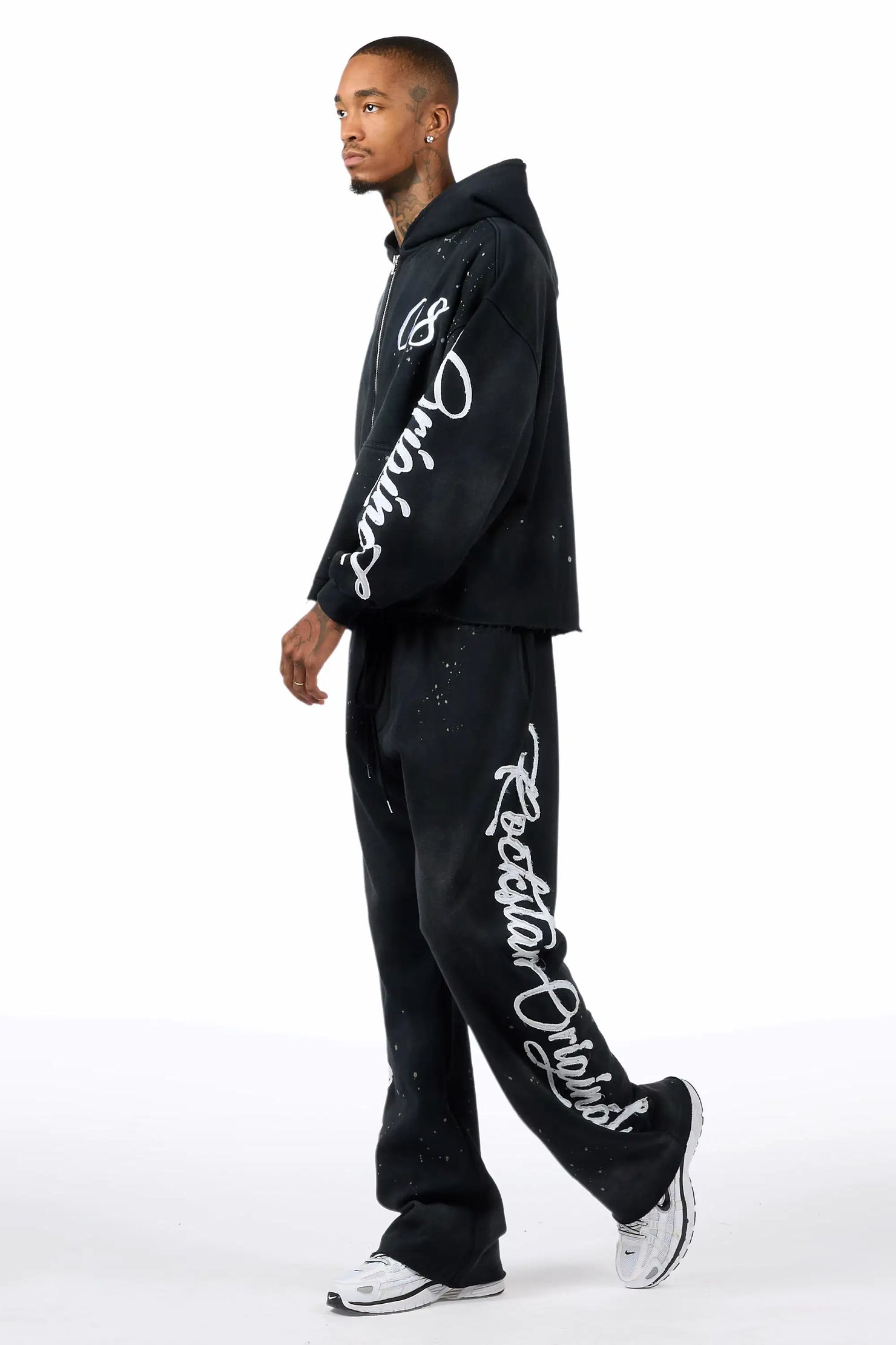 Hanif Vintage Black Hoodie/Straight Pant Track Set