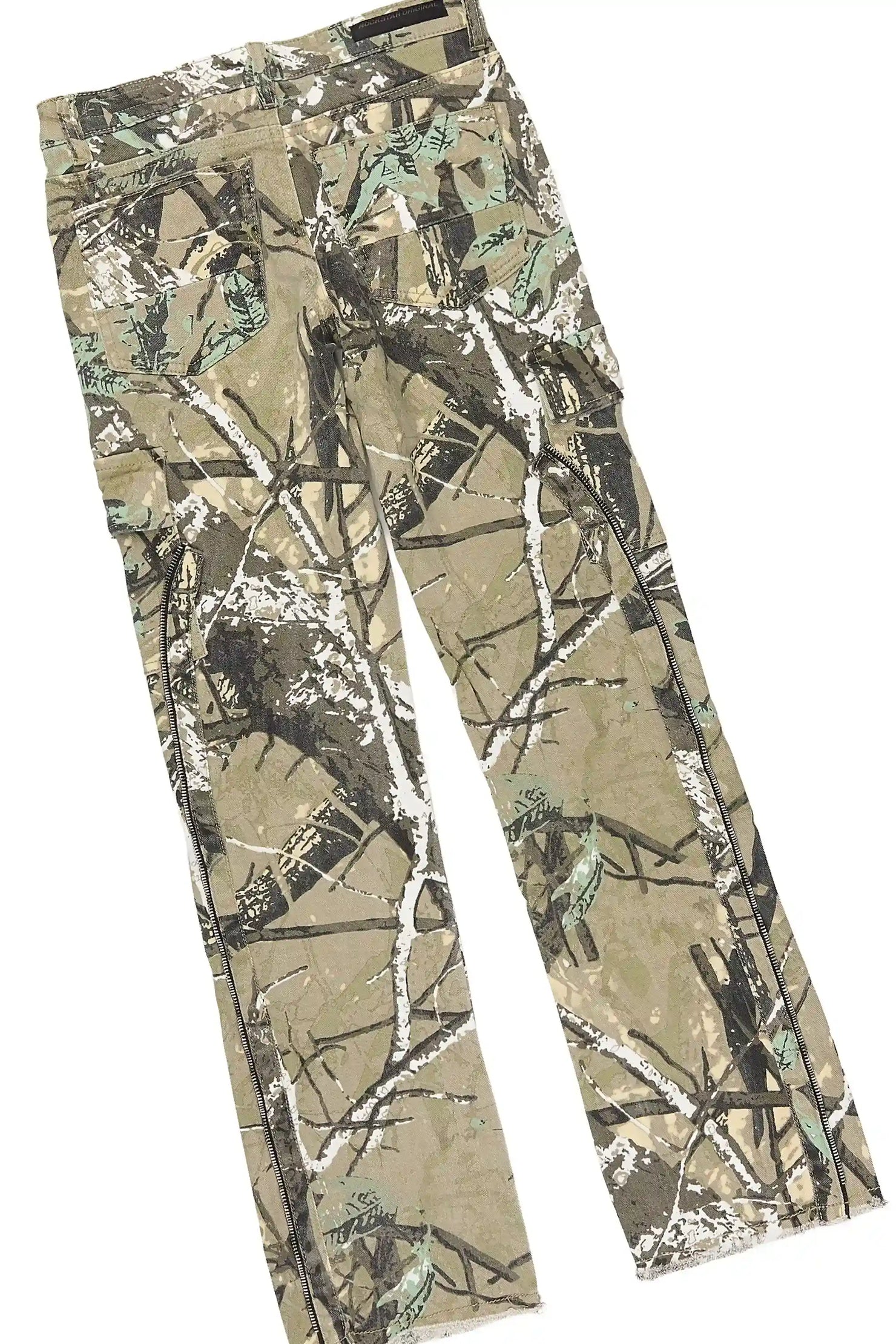 Boys Boos White/Tree Camo Long Sleeve T-shirt Stacked Jean Set