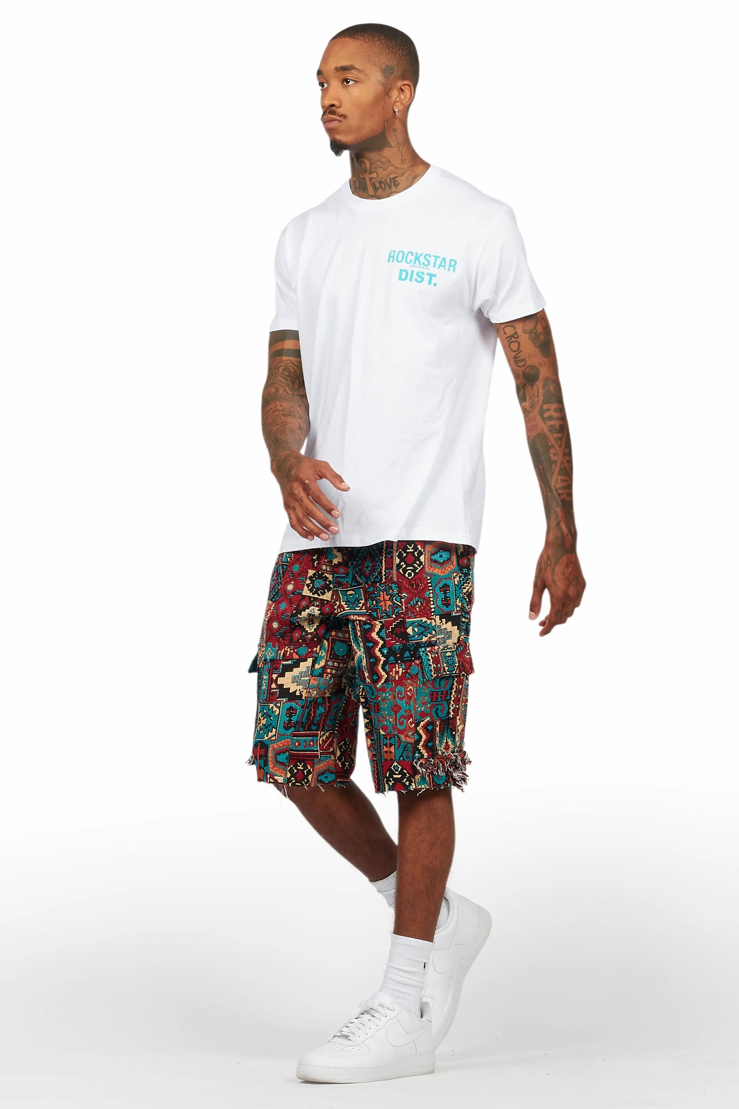 Lake White/Aqua T-Shirt/Tapestry Short Set