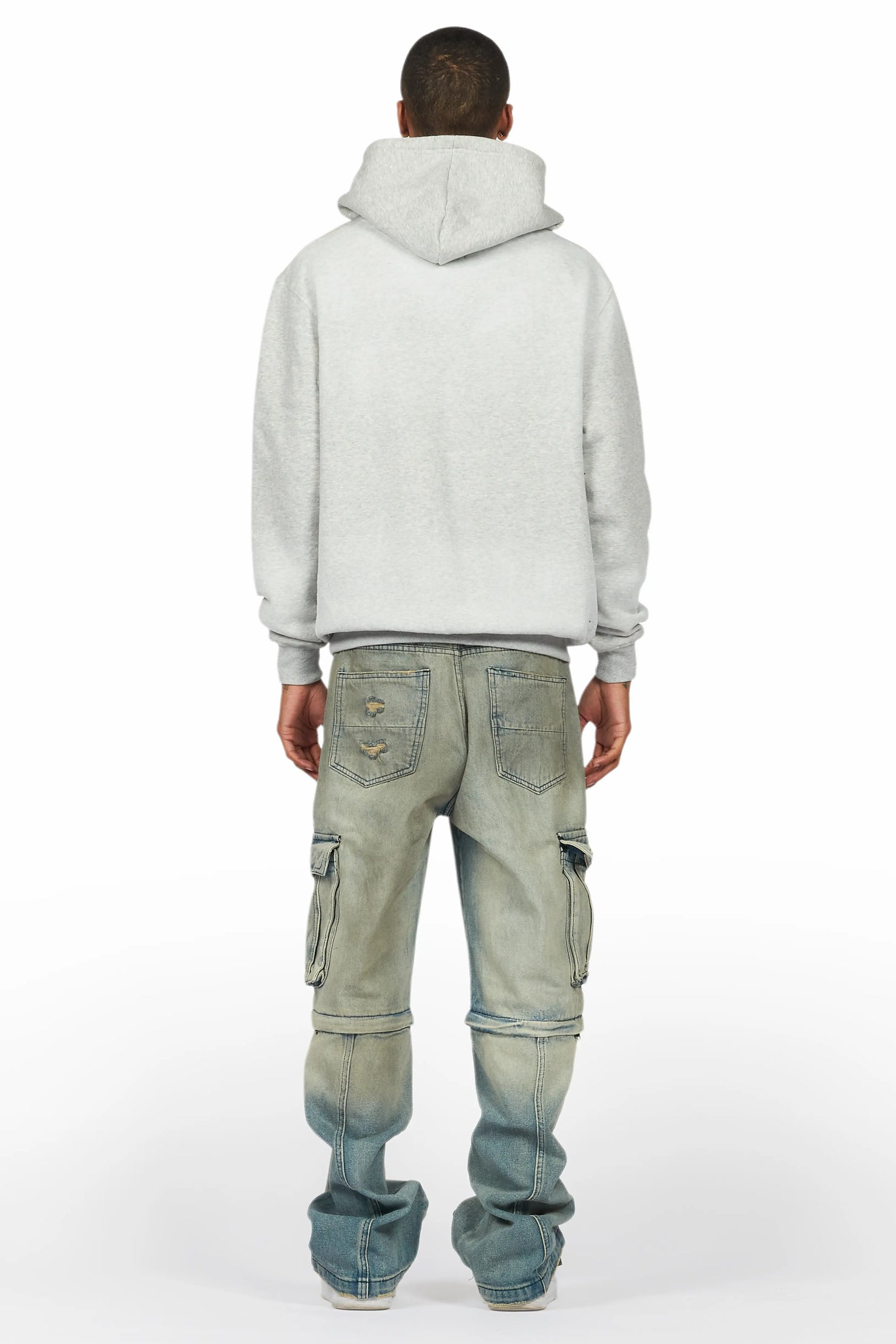 Baki Heather Grey Distressed Hoodie