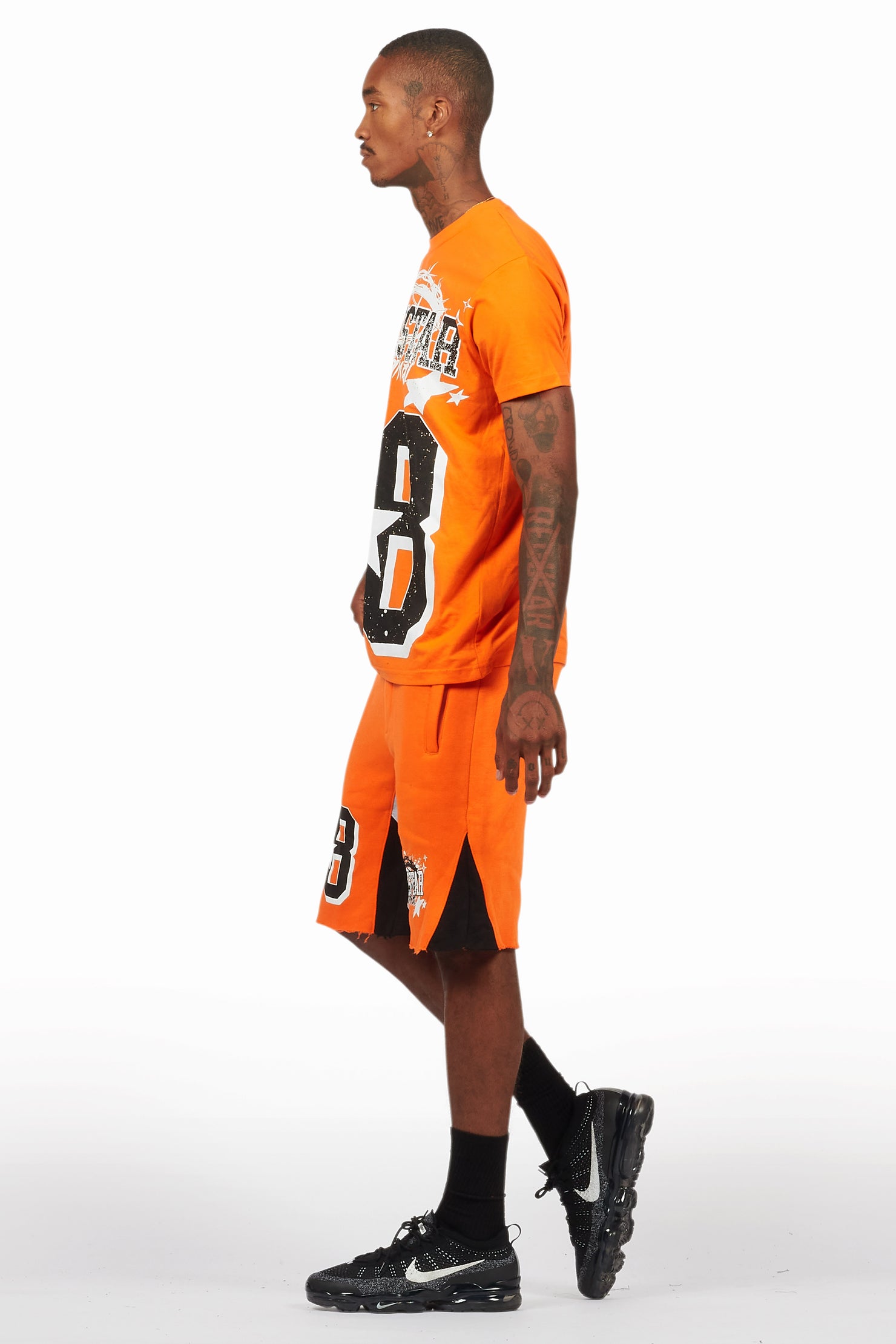 Allstar Orange/Black T-Shirt Short Set