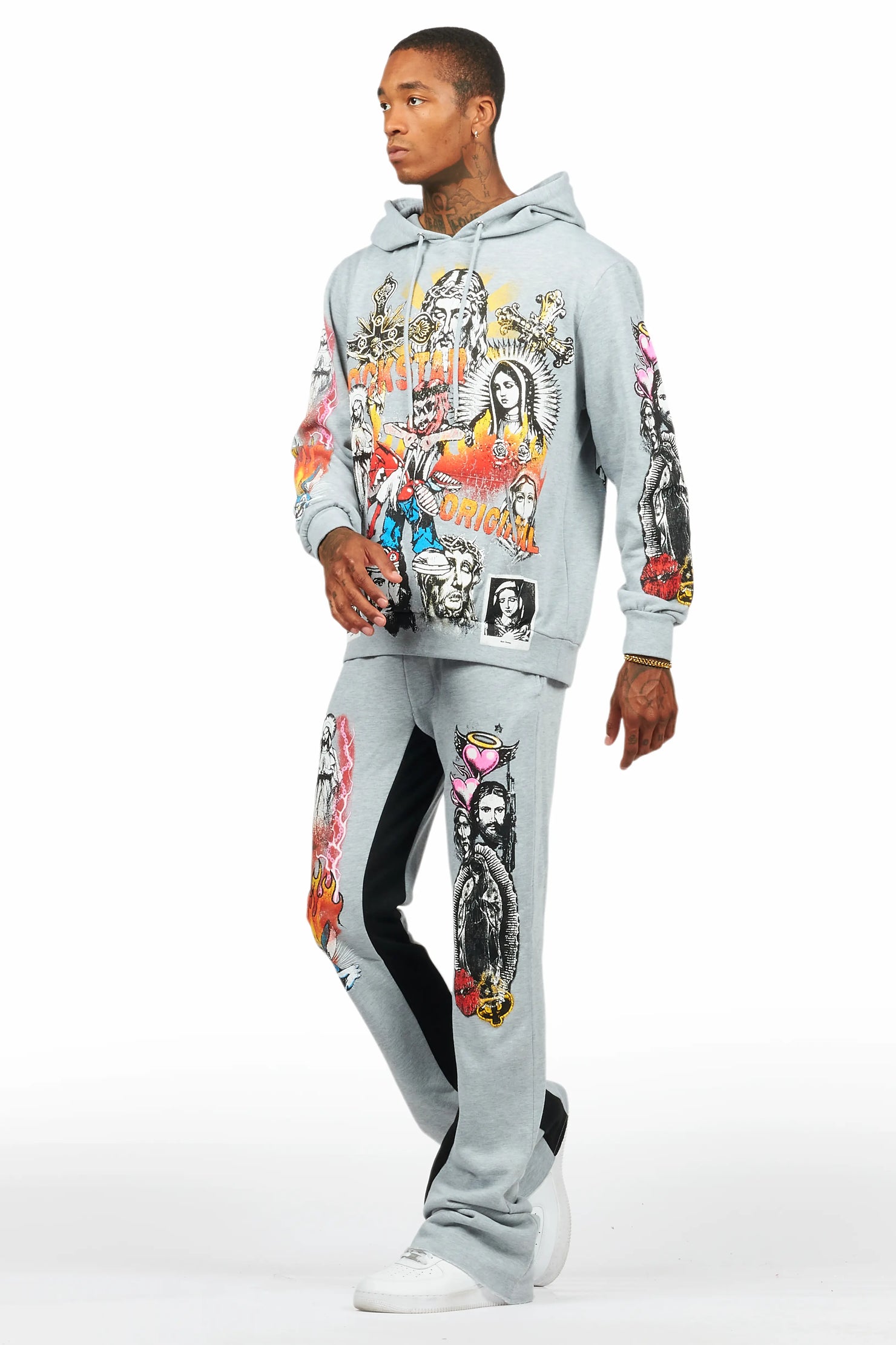 Santos Heather Grey Hoodie/Baggy Track Pant Set