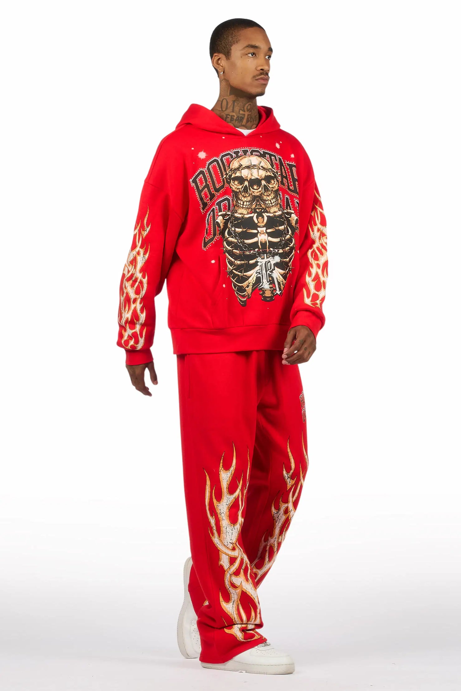 Kaizel Red Hoodie/Baggy Pant Track Set