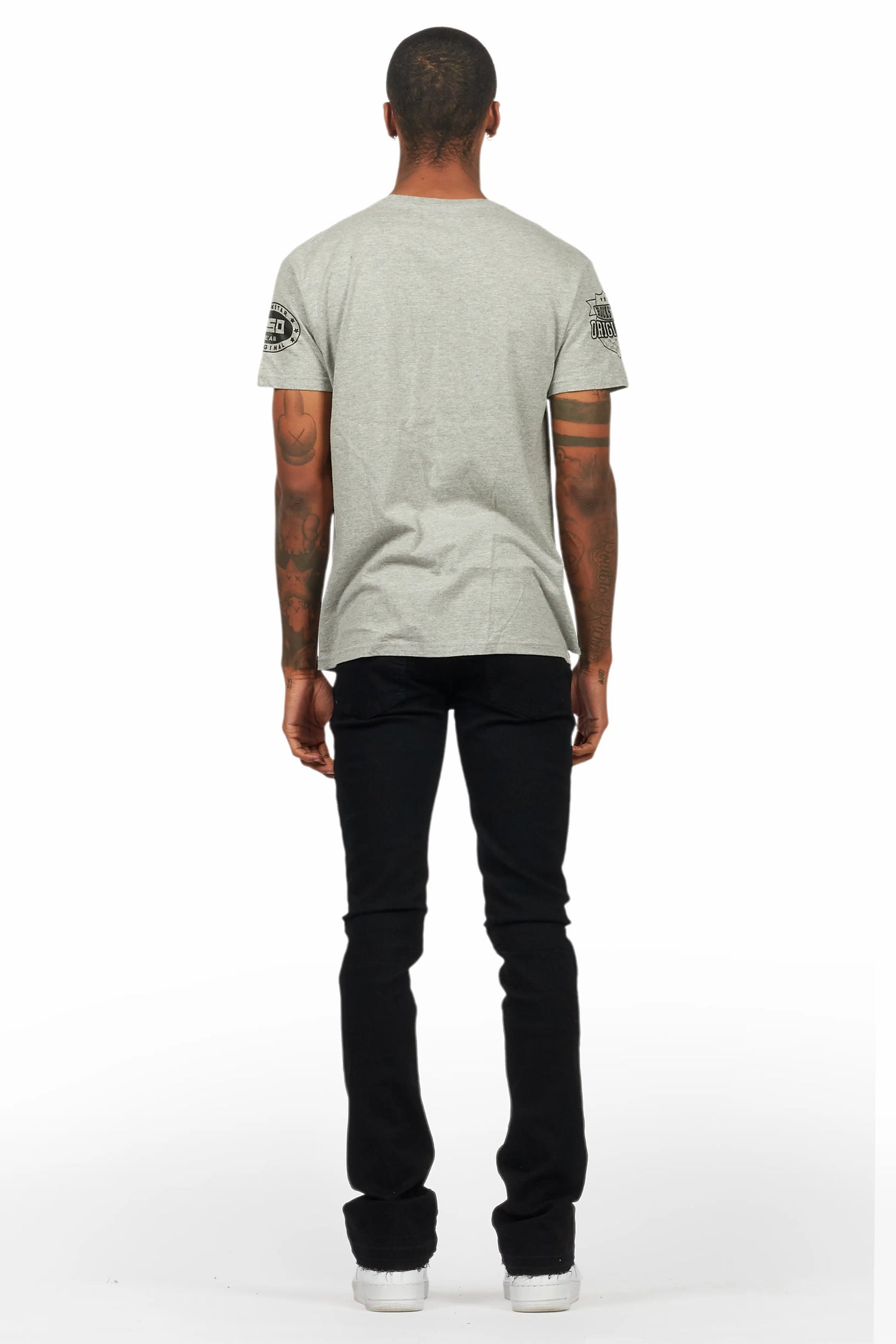 Amos Heather Grey Graphic T-Shirt