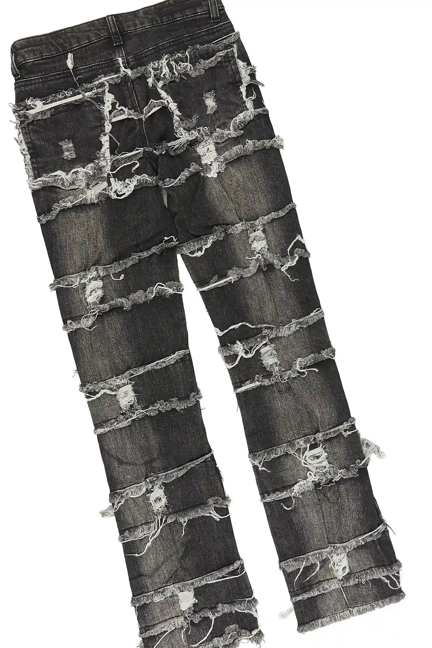 Boys Cobain Grey/Black T-Shirt Stacked Jean Set