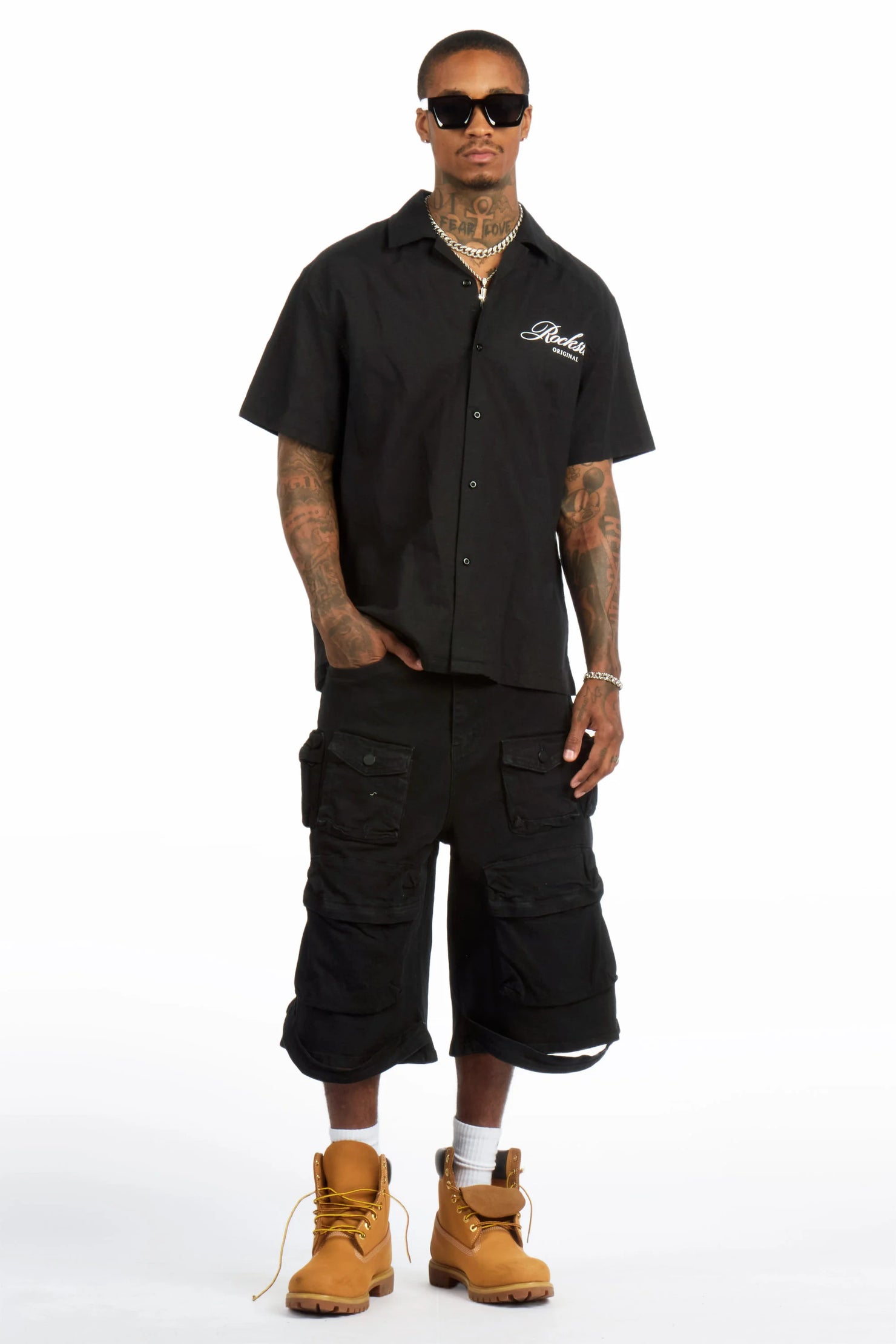 Mahesh Black Denim Short