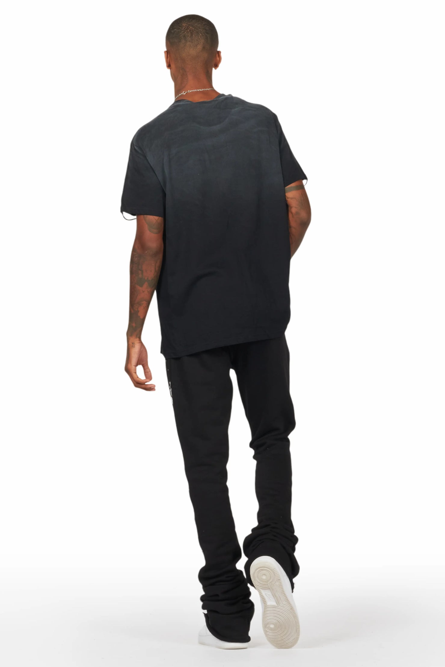 Adwin Painter Black/White Super Stacked Flare Pants