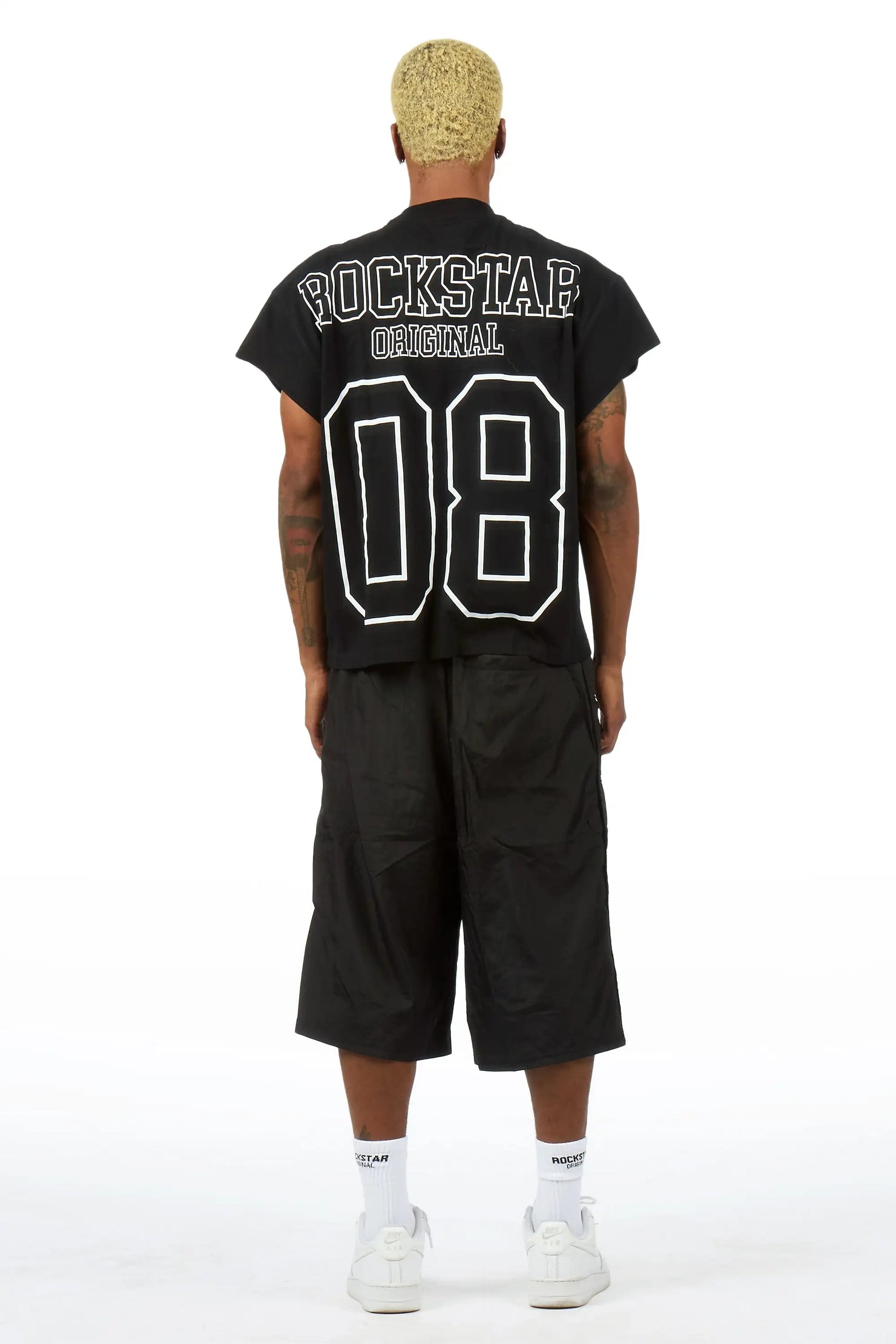 Lusent Black Muscle Tee/Jort Set