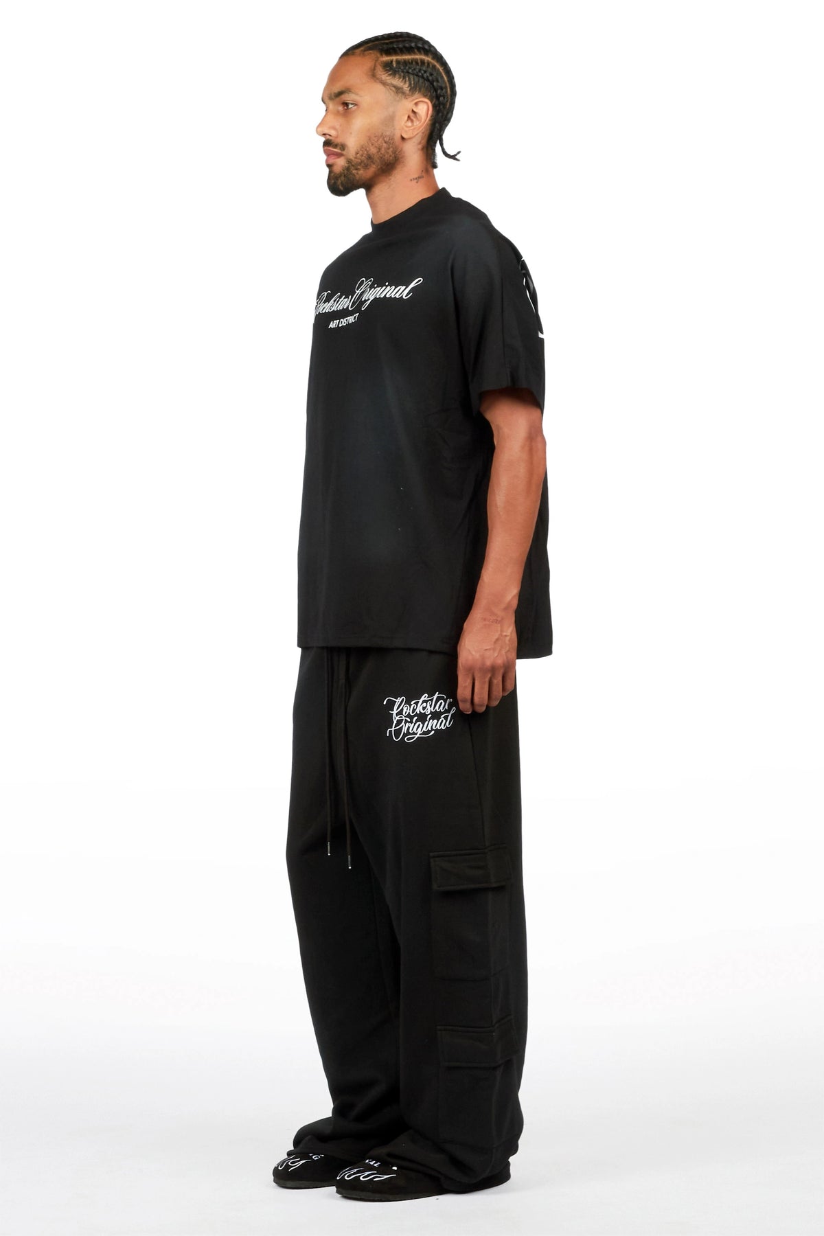 Adaty Black Chain Baggy Fit Pant